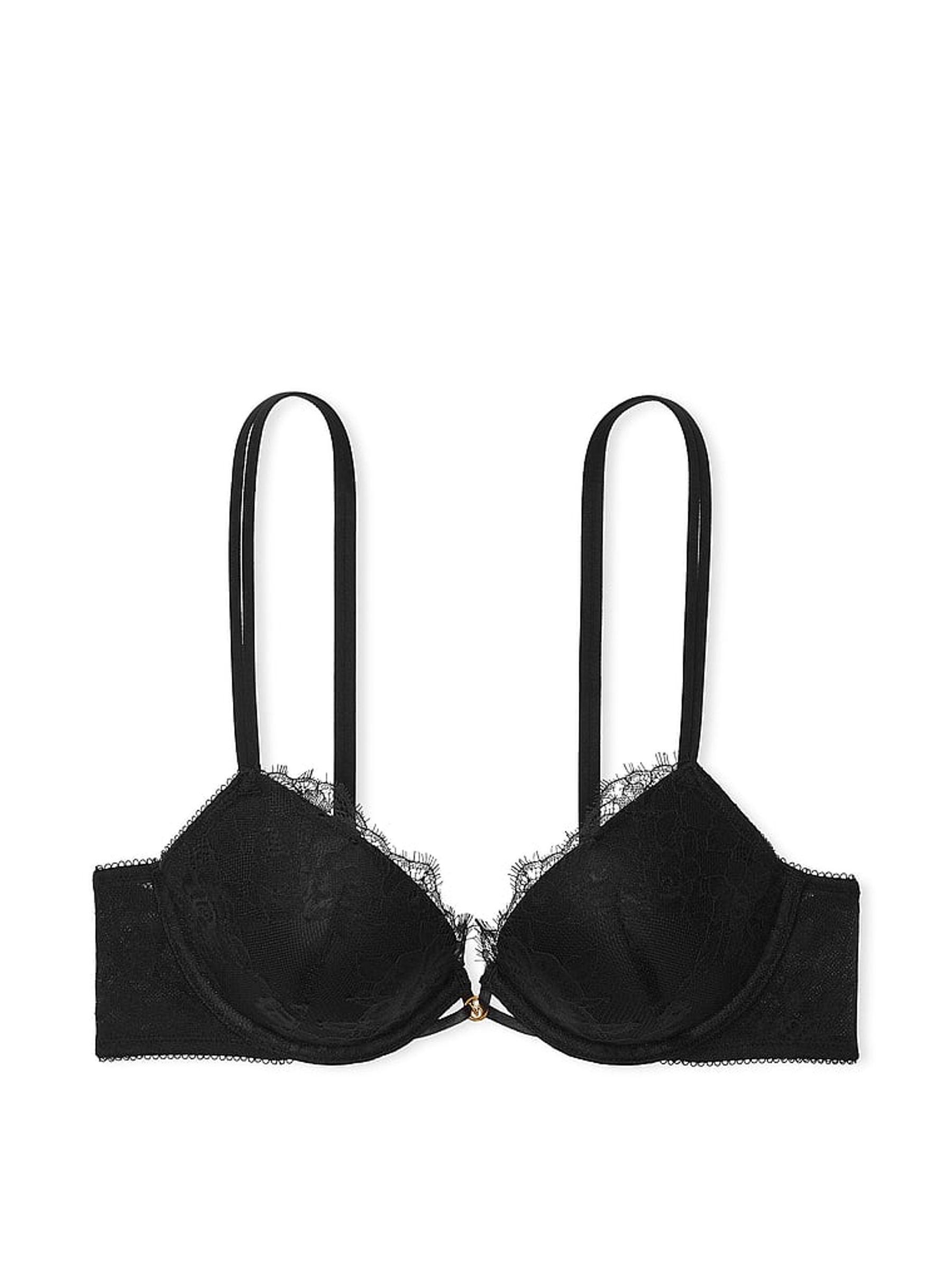 Black Push Up Rose Lace Bra - Image 2 of 3