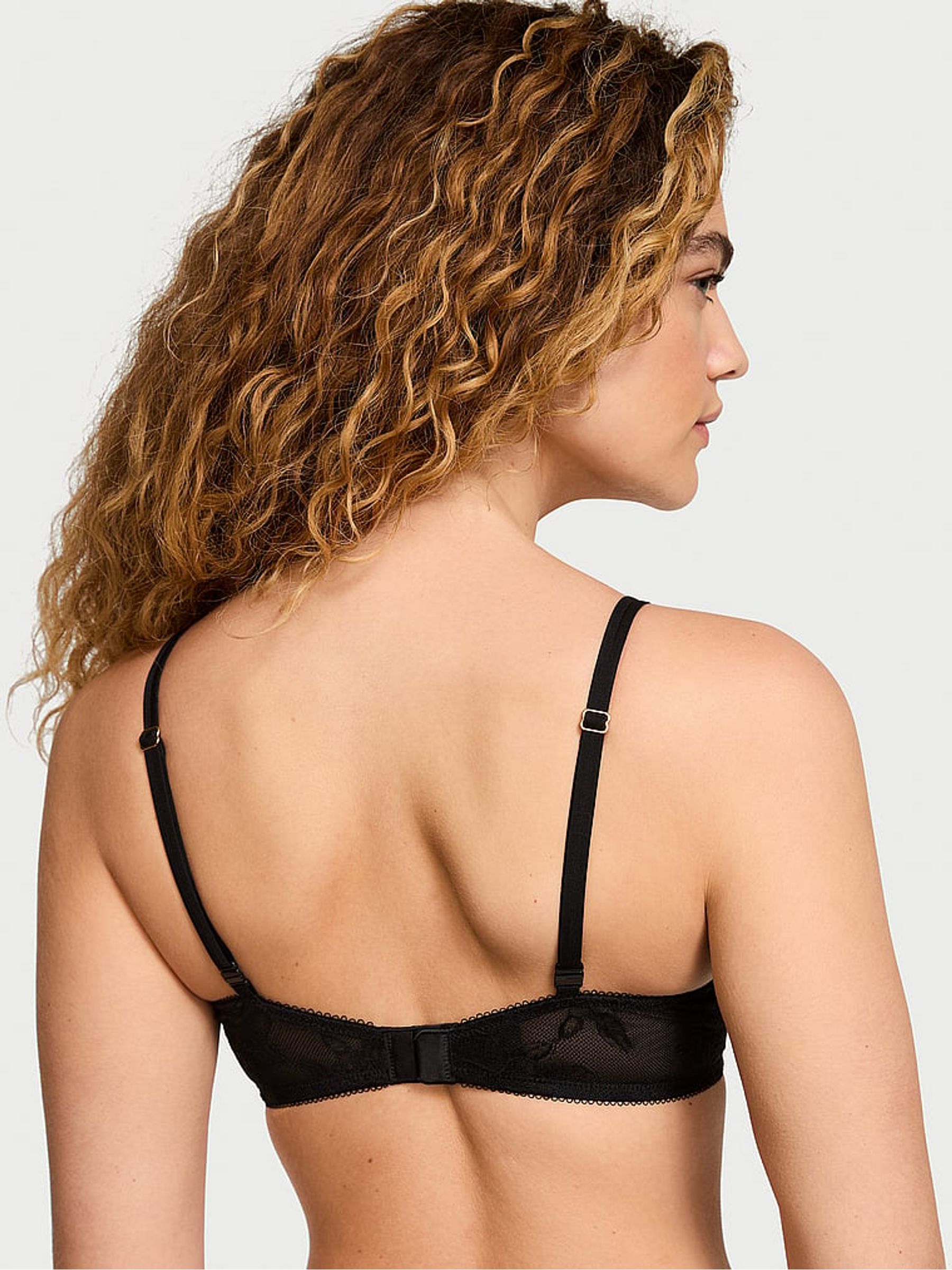 Black Push Up Rose Lace Bra - Image 3 of 3