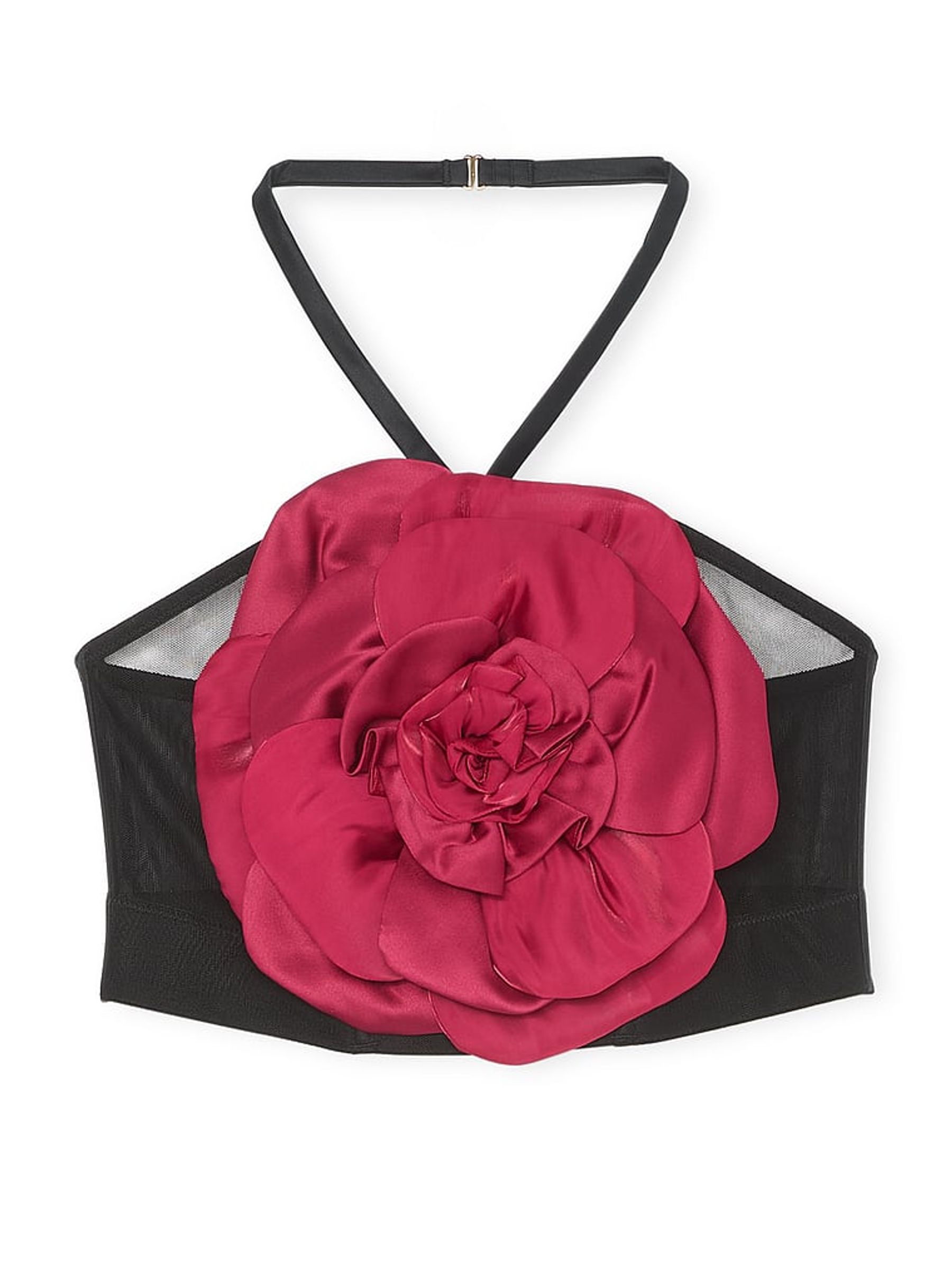 Black Rosette Corset Bra Top - Image 3 of 3