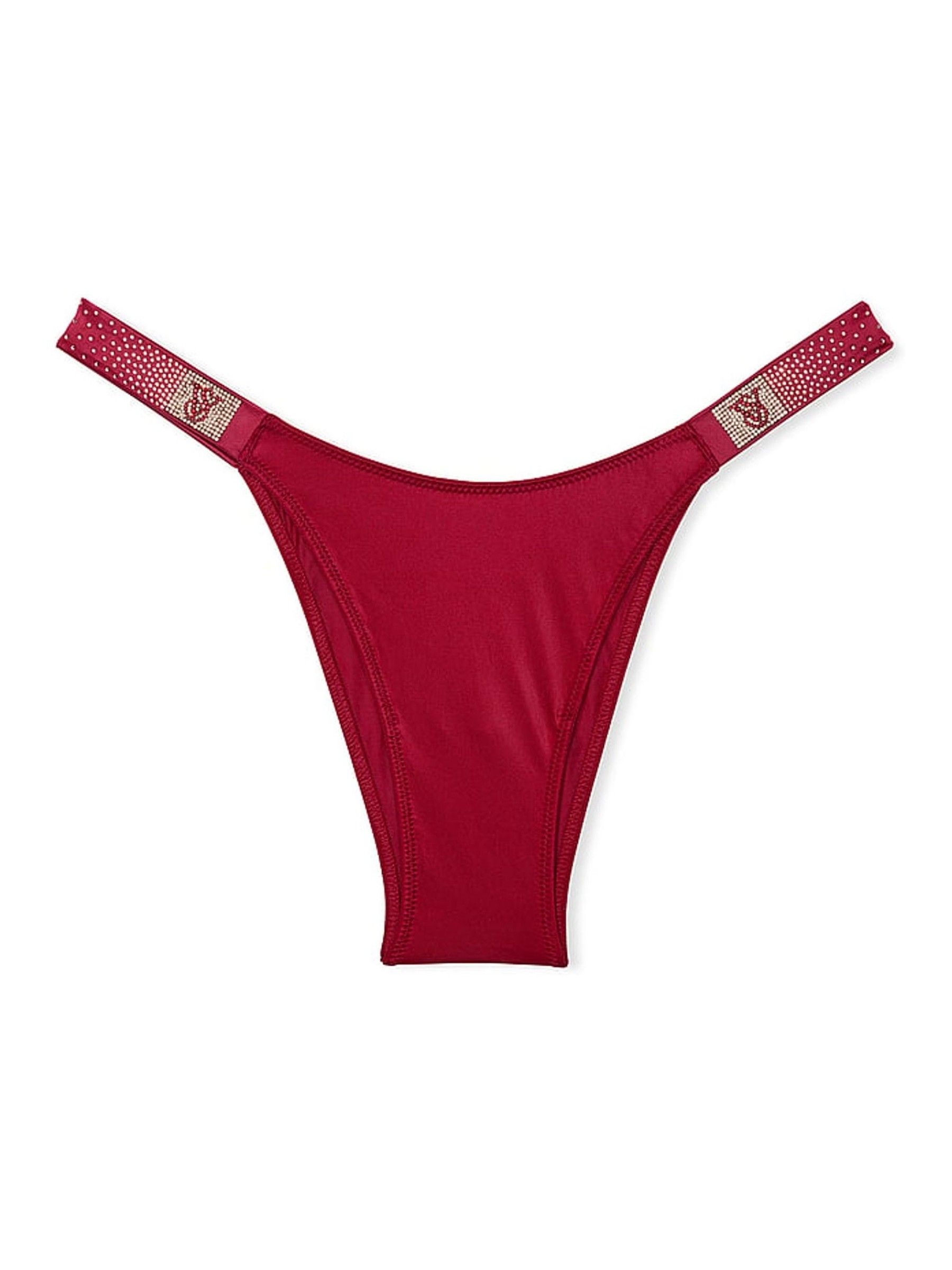 Red Lacquer Brazilian Scattered Shine Strap Knickers - Image 4 of 5