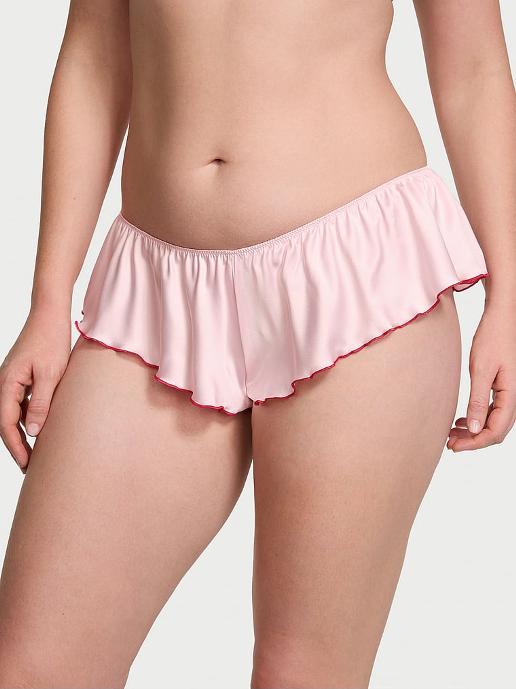 Angel Pink Satin Flutter Cheeky Knickers - Image 1 of 3