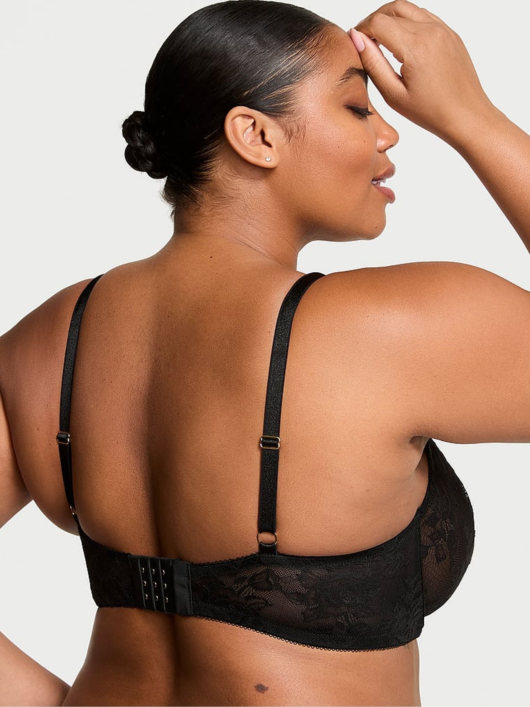 Black Demi Rose Lace Unlined Bra - Image 2 of 2