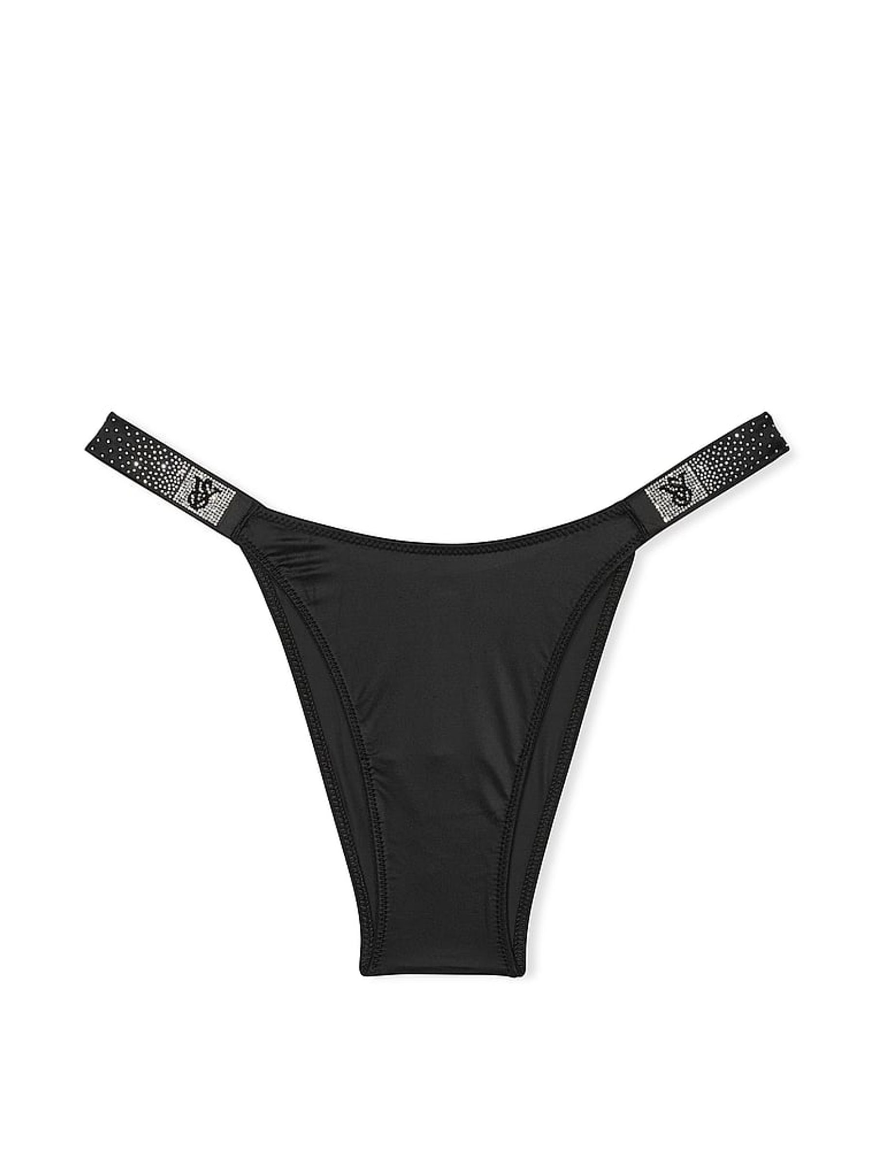 Black Brazilian Scattered Shine Strap Knickers - Image 3 of 3