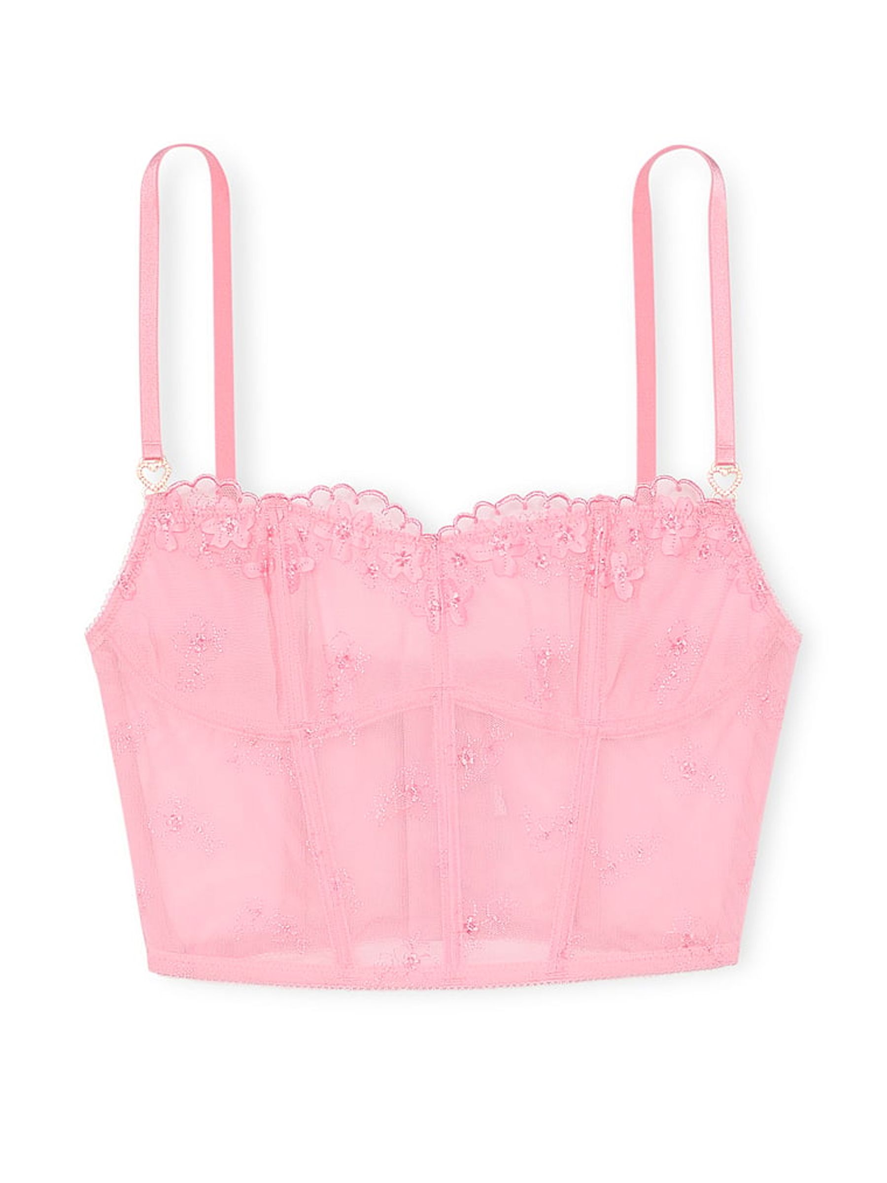 Pink Hope Pretty Petals Embroidered Corset Bra Top | Victoria's