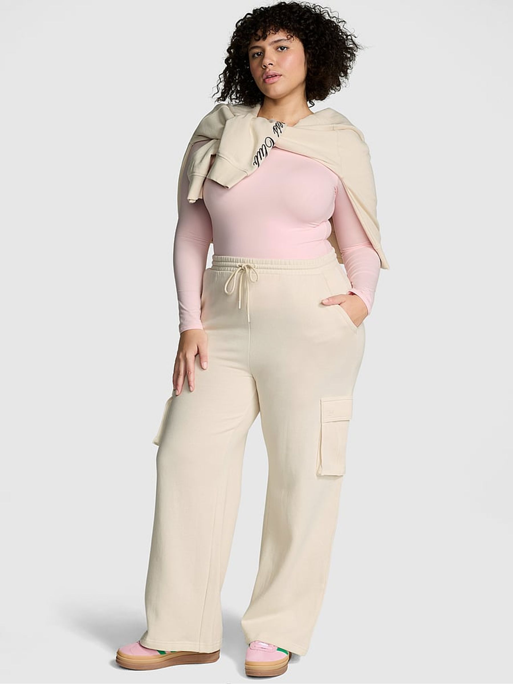 White Shell Cargo Joggers - Image 1 of 3