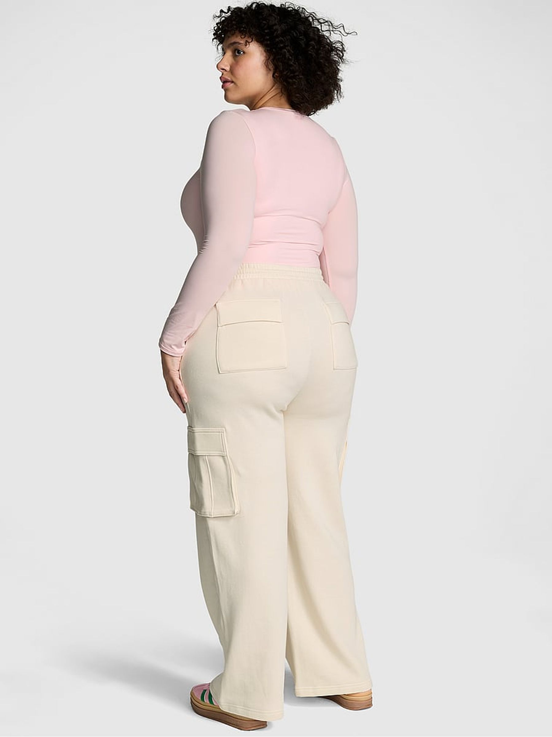 White Shell Cargo Joggers - Image 2 of 3