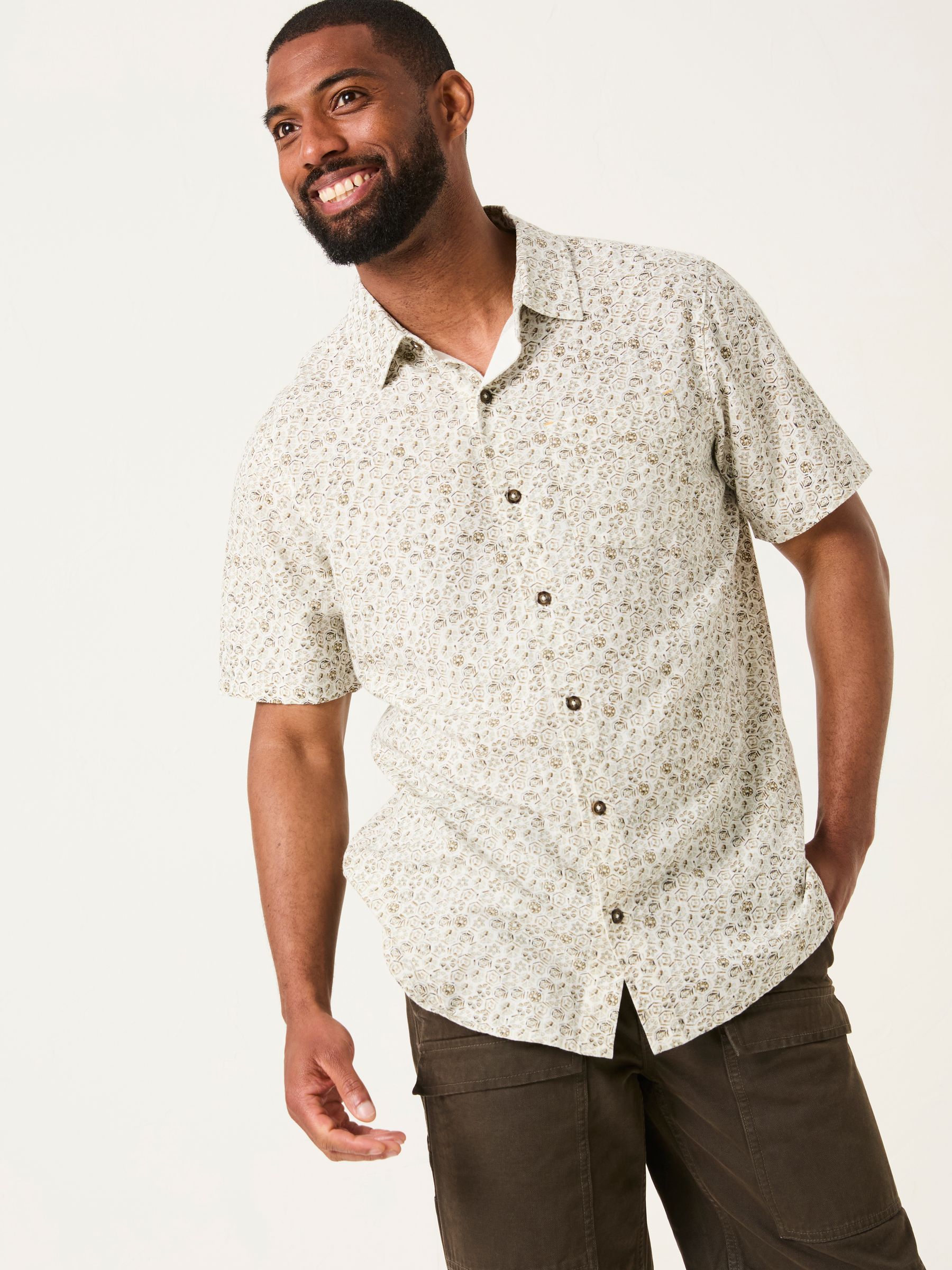 Grey Short Sleeve Beeble Geo Print Shirt - Image 2 of 6