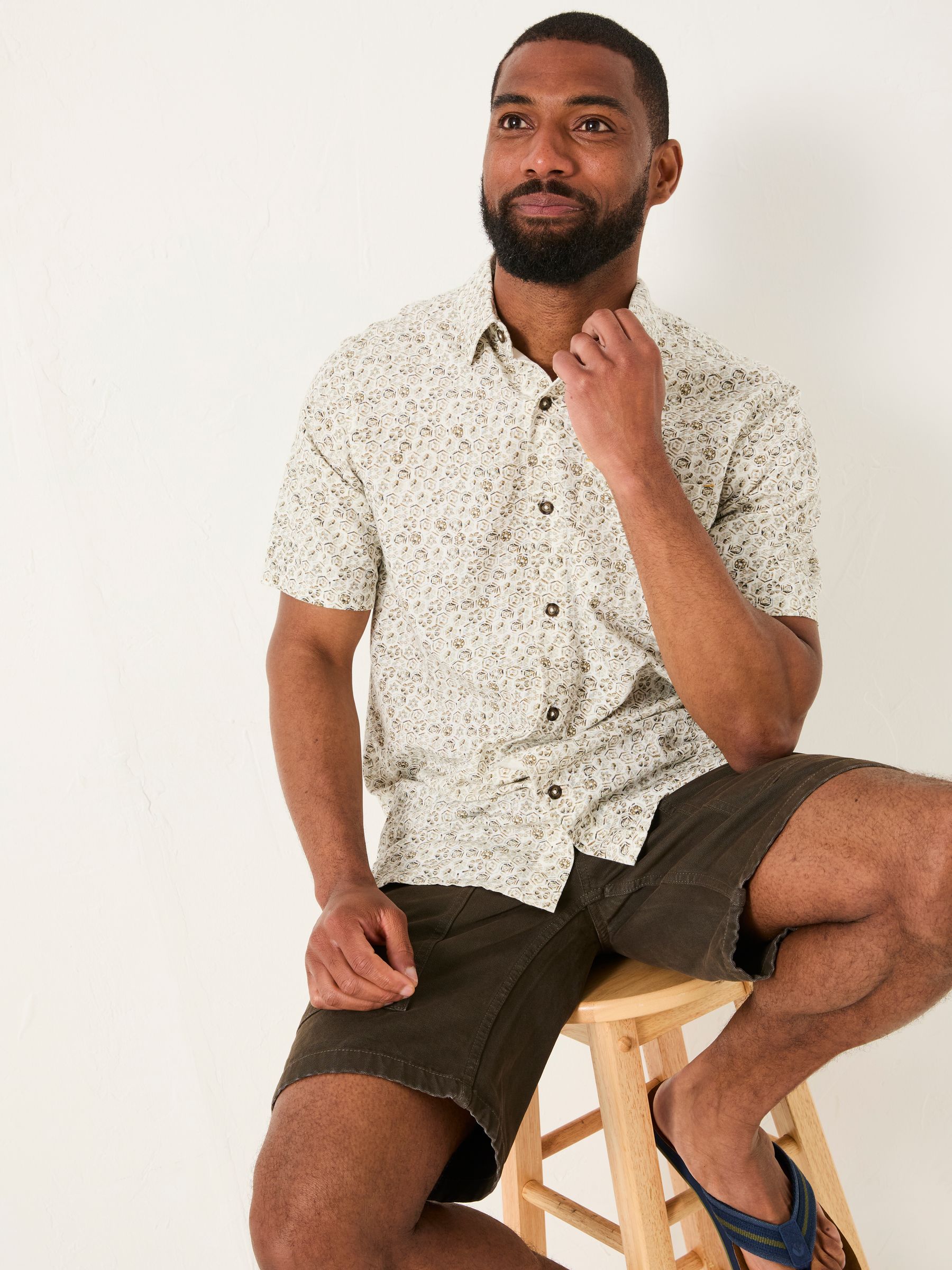 Grey Short Sleeve Beeble Geo Print Shirt - Image 4 of 6