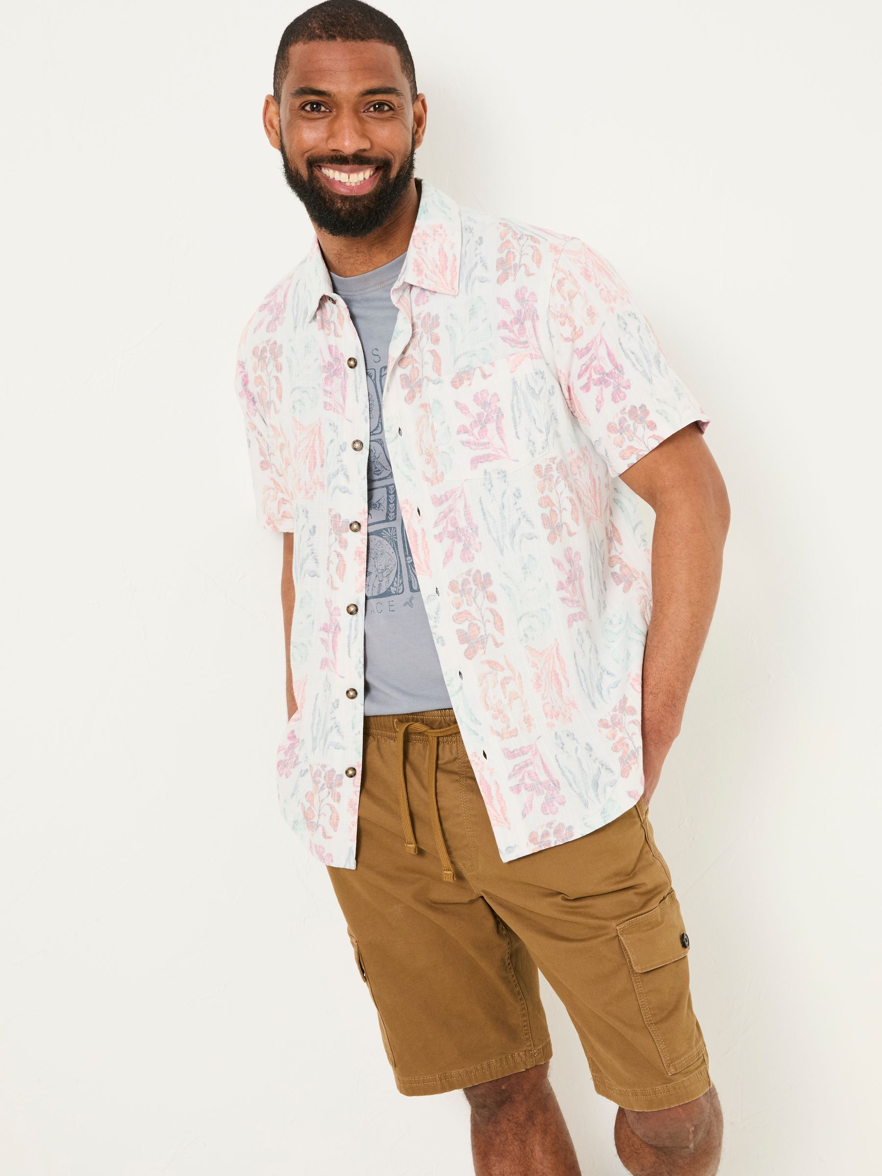 Multi Short Sleeve Beeble Botanical Print Shirt - Image 2 of 7