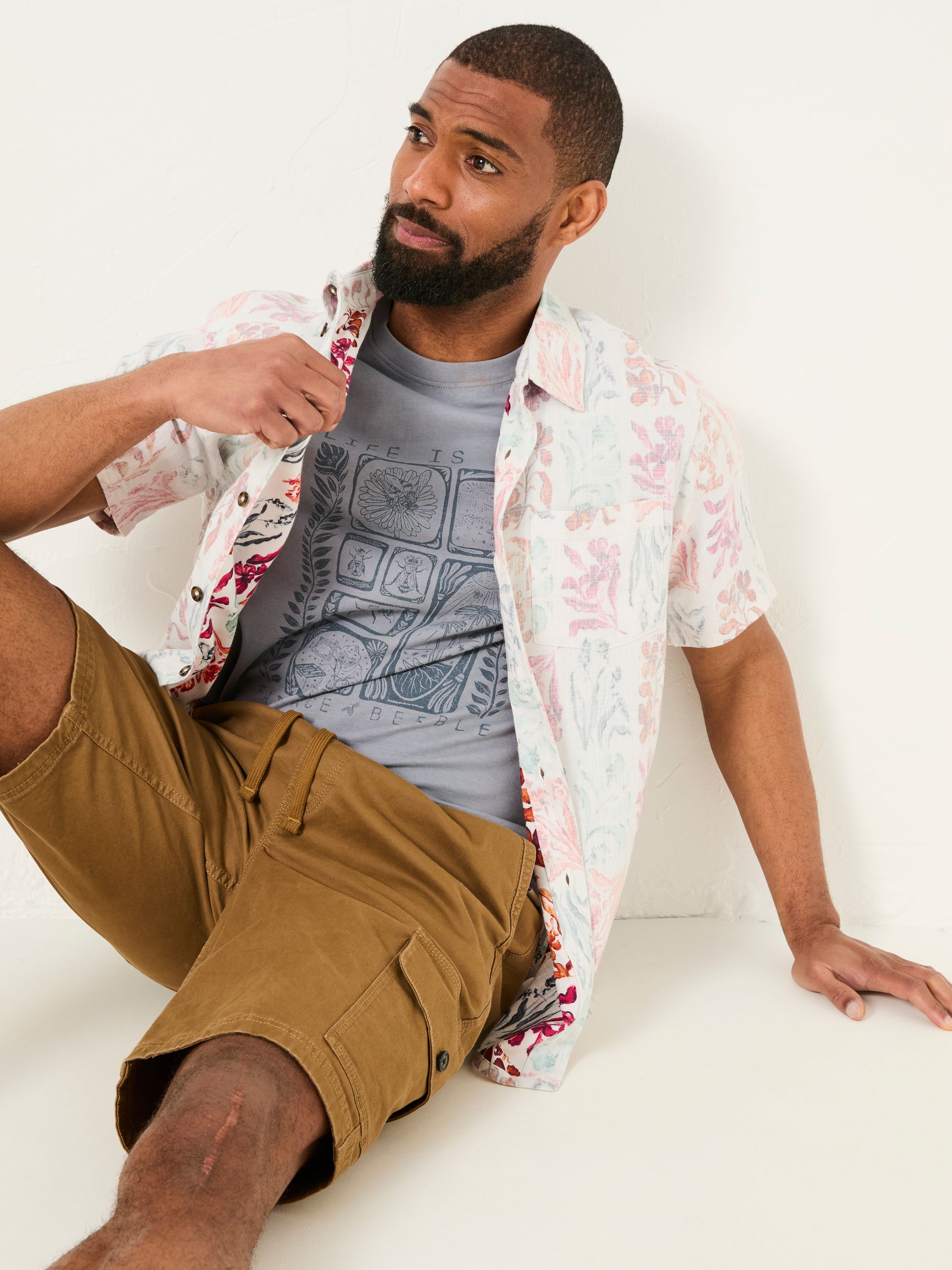 Multi Short Sleeve Beeble Botanical Print Shirt - Image 4 of 7
