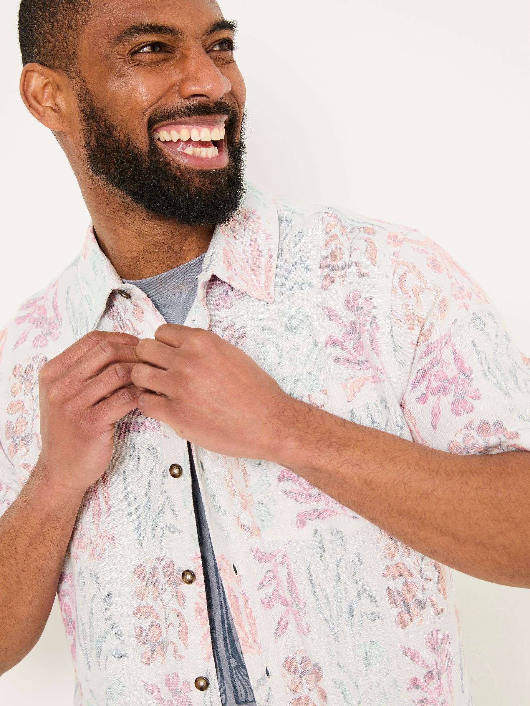 Multi Short Sleeve Beeble Botanical Print Shirt - Image 5 of 7