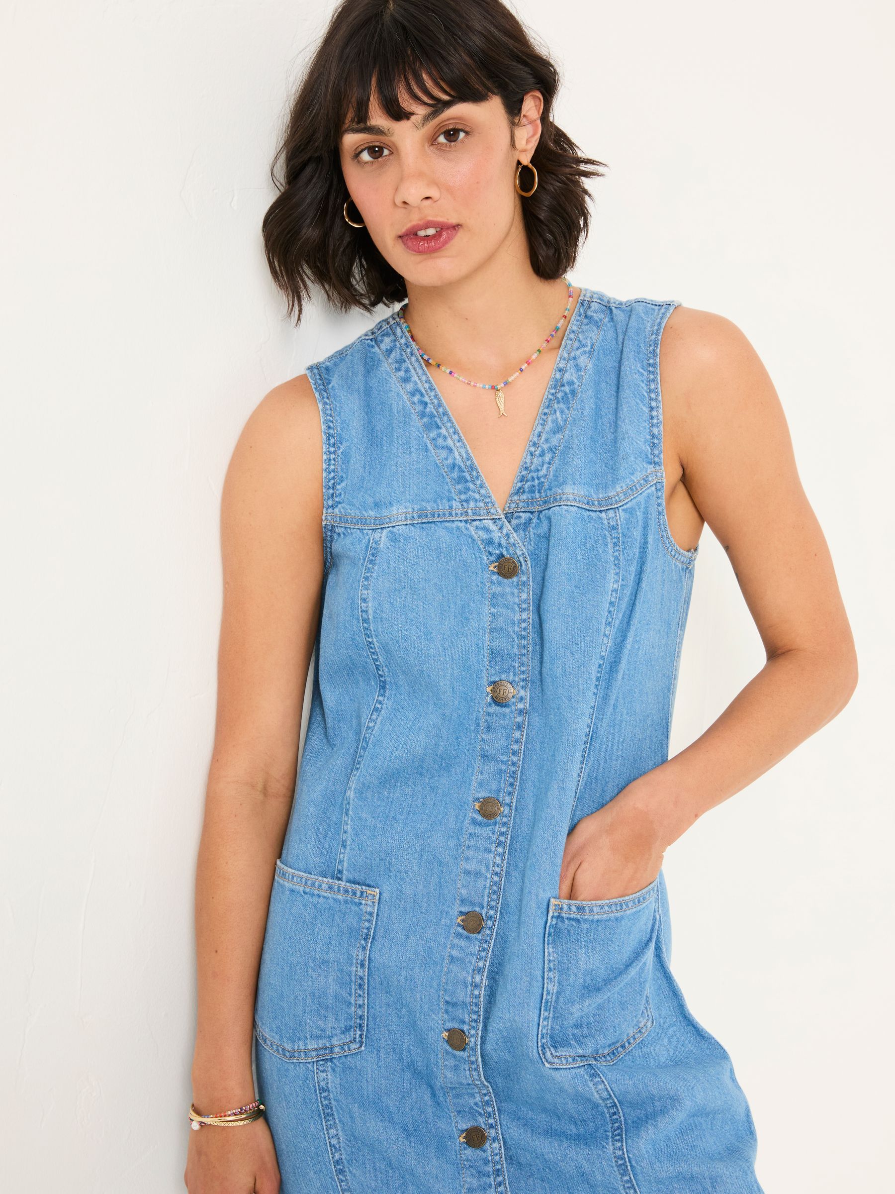 Light Blue Denim Denim 100% Cotton Shift Dress - Image 4 of 6