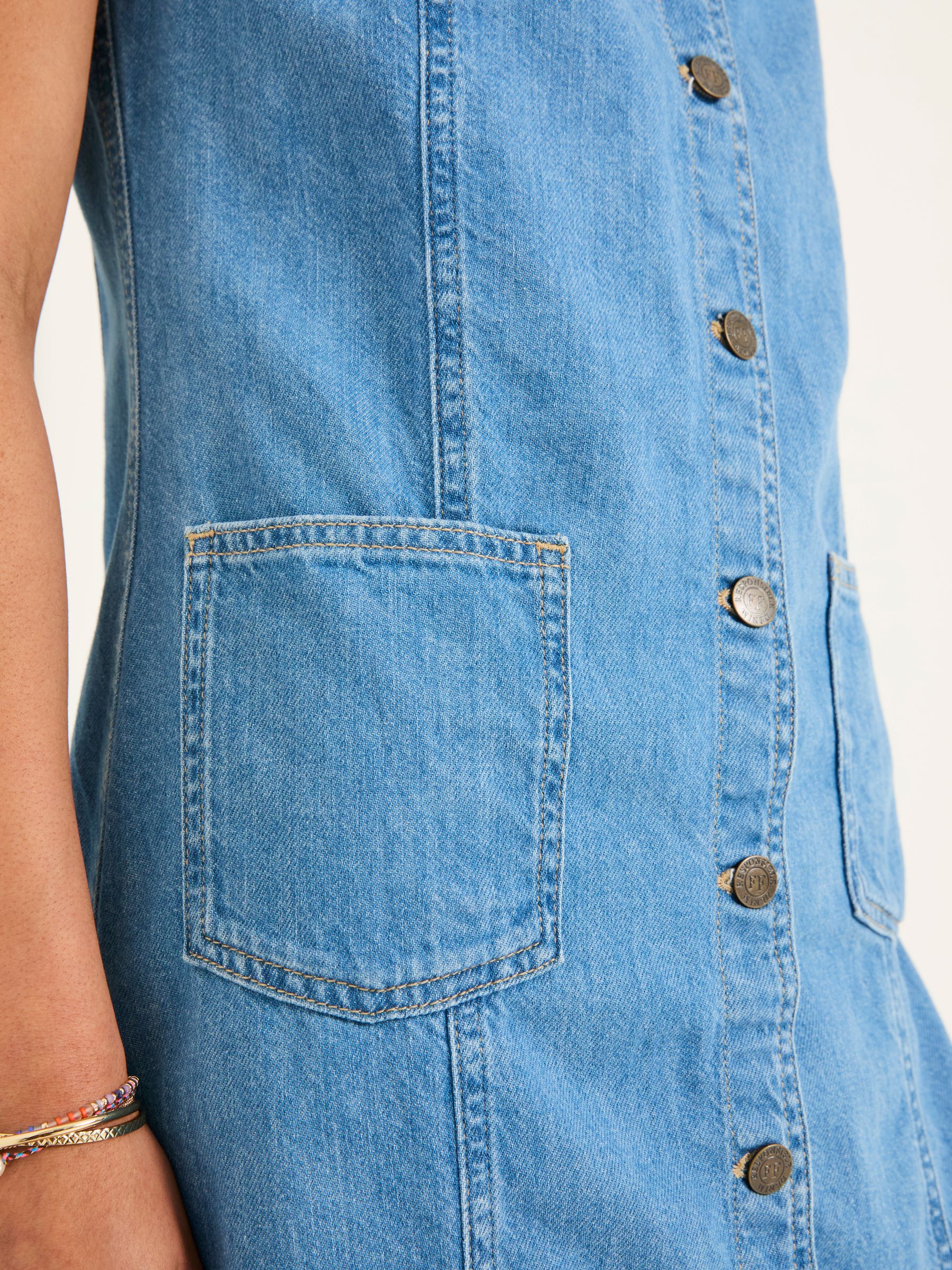Light Blue Denim Denim 100% Cotton Shift Dress - Image 5 of 6