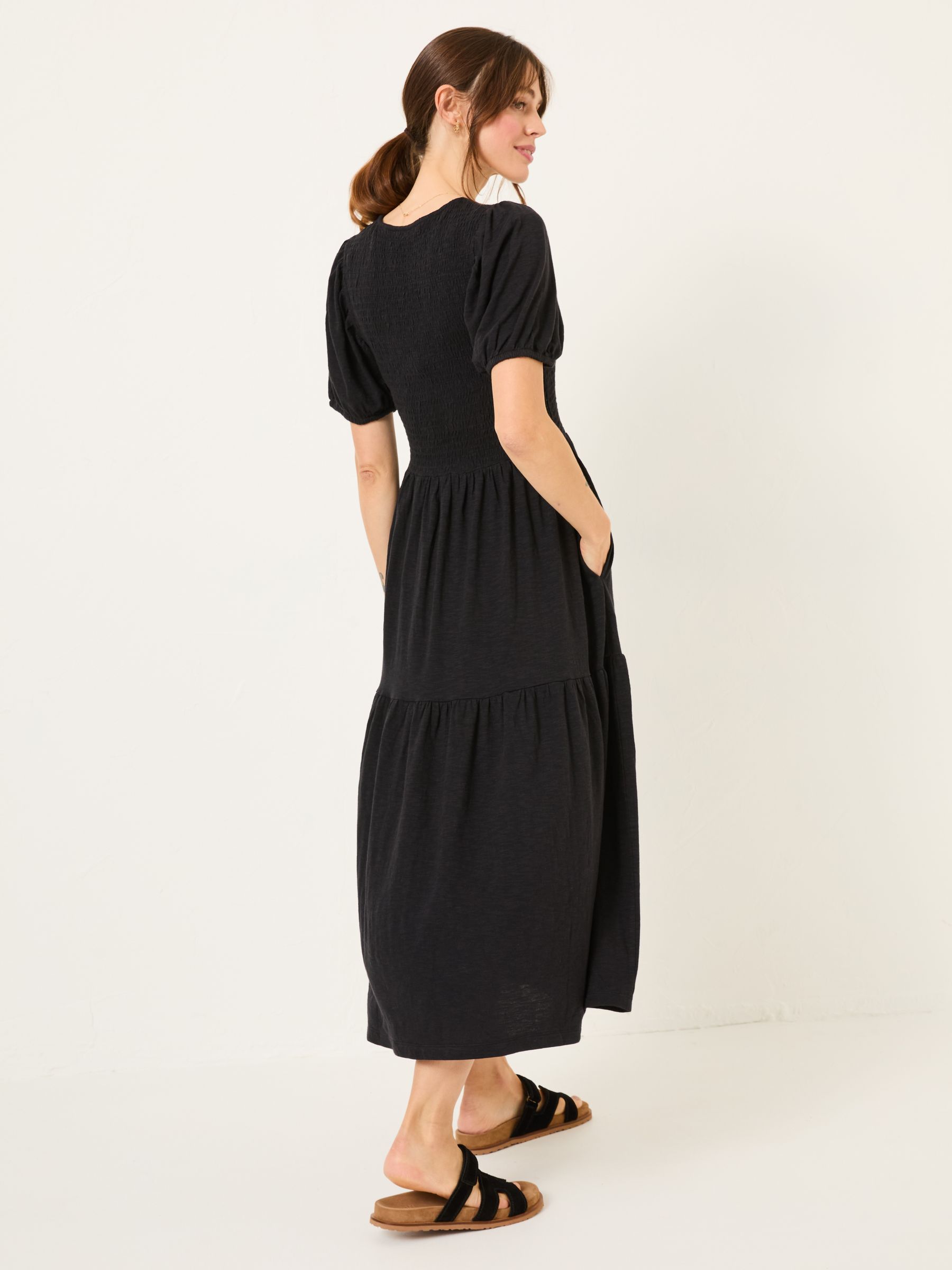Danielle Black Detail Floral Midi Dress - Image 2 of 5