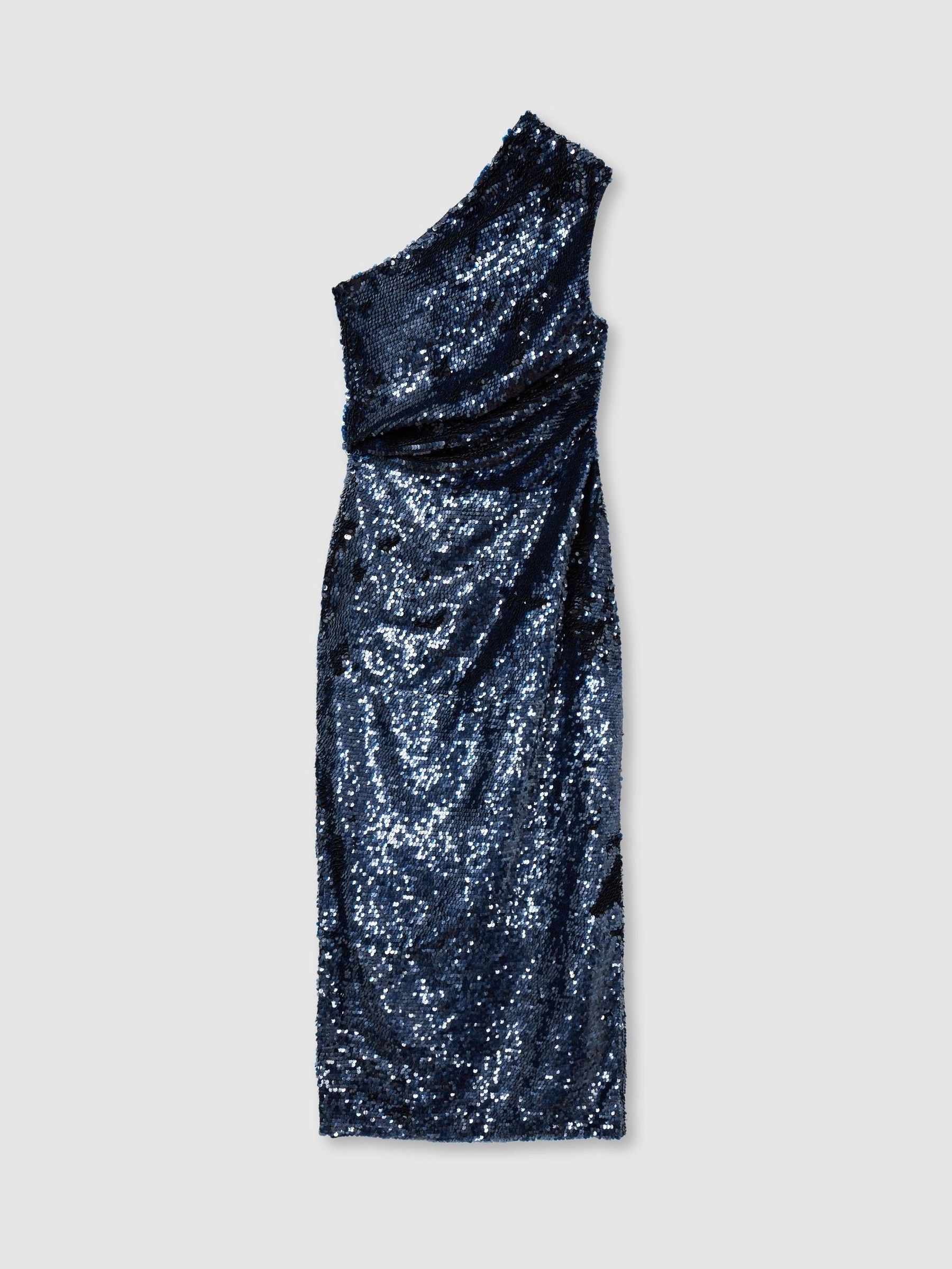 ILTA Sequinned One-Shoulder Maxi Dress in Midnight Navy - Image 2 of 6