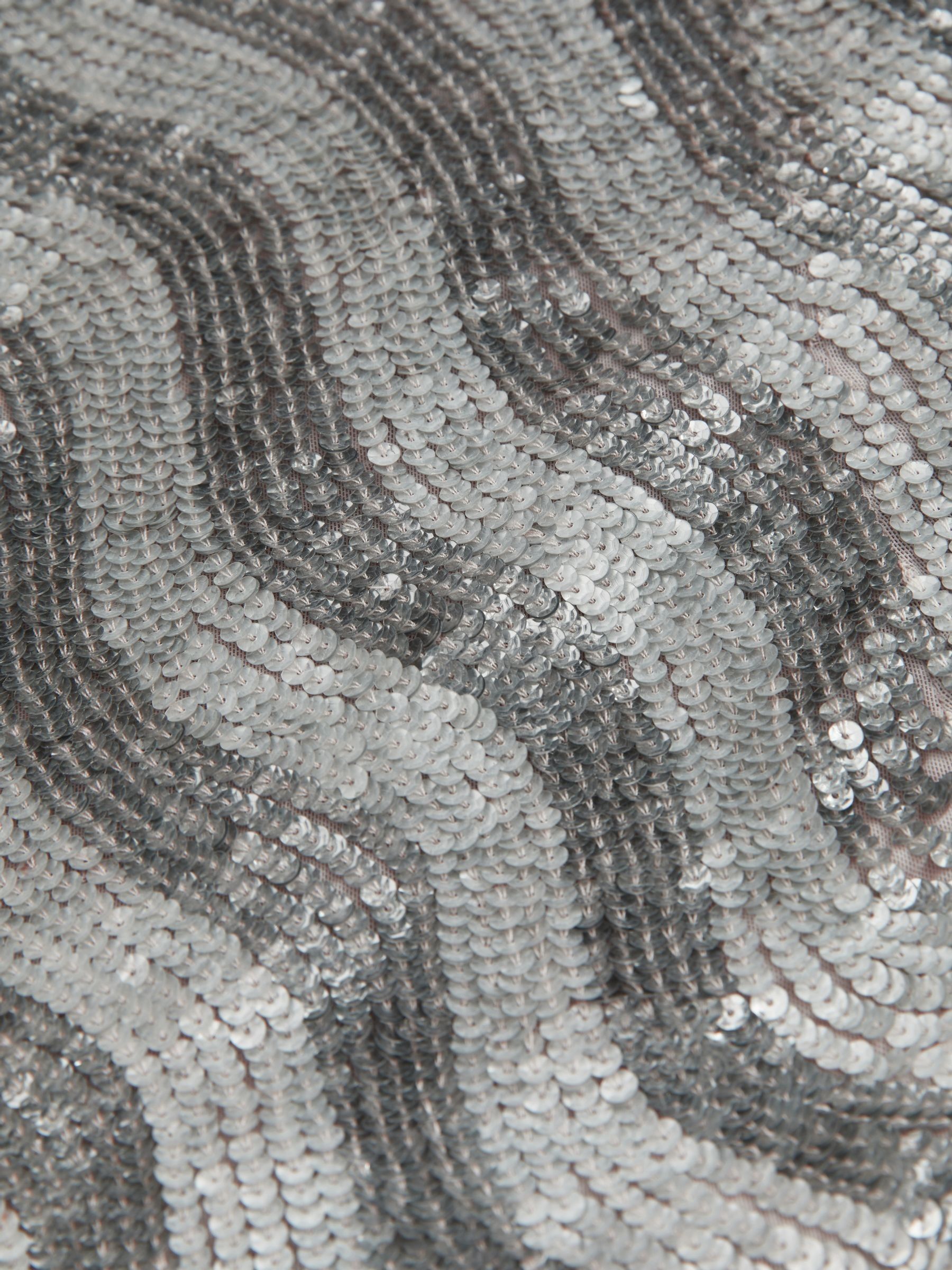 ILTA Keyhole-Back Sequinned Maxi Dress in Silver - Image 6 of 6