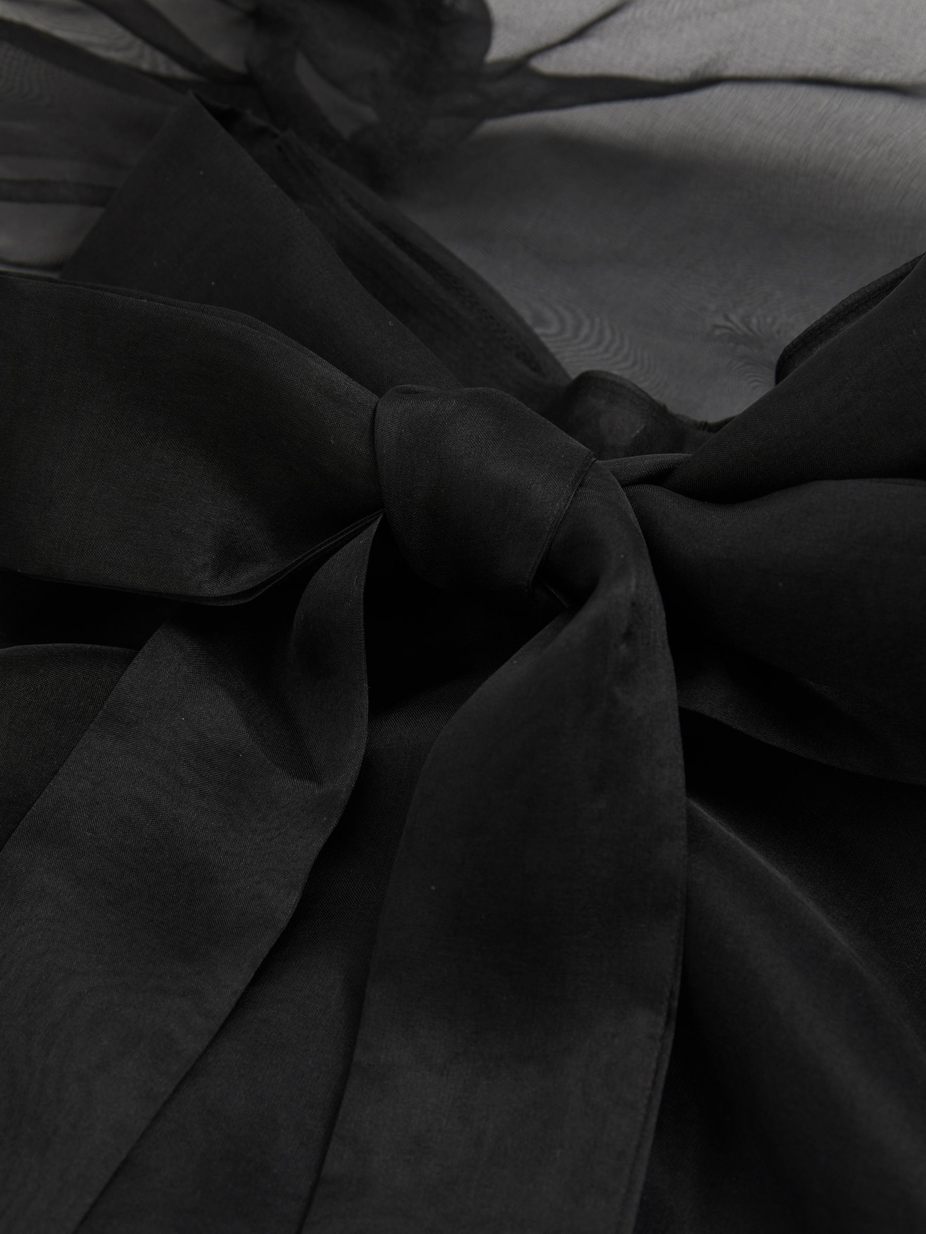 Silk-Organza Pussybow Bodysuit in Black - Image 7 of 7
