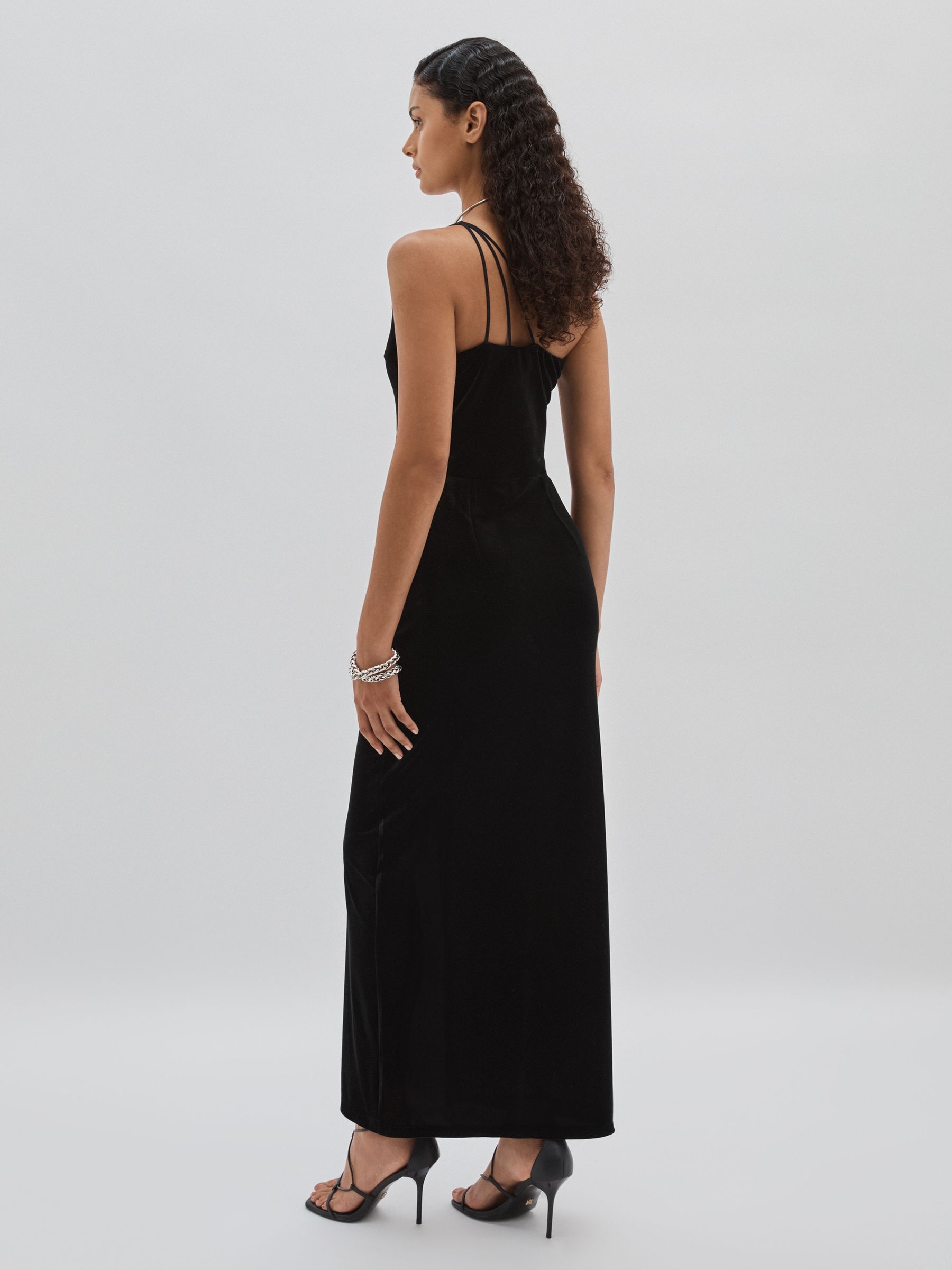 Undress Code Plunge-Neck Velvet Maxi Dress in Black - Image 5 of 6