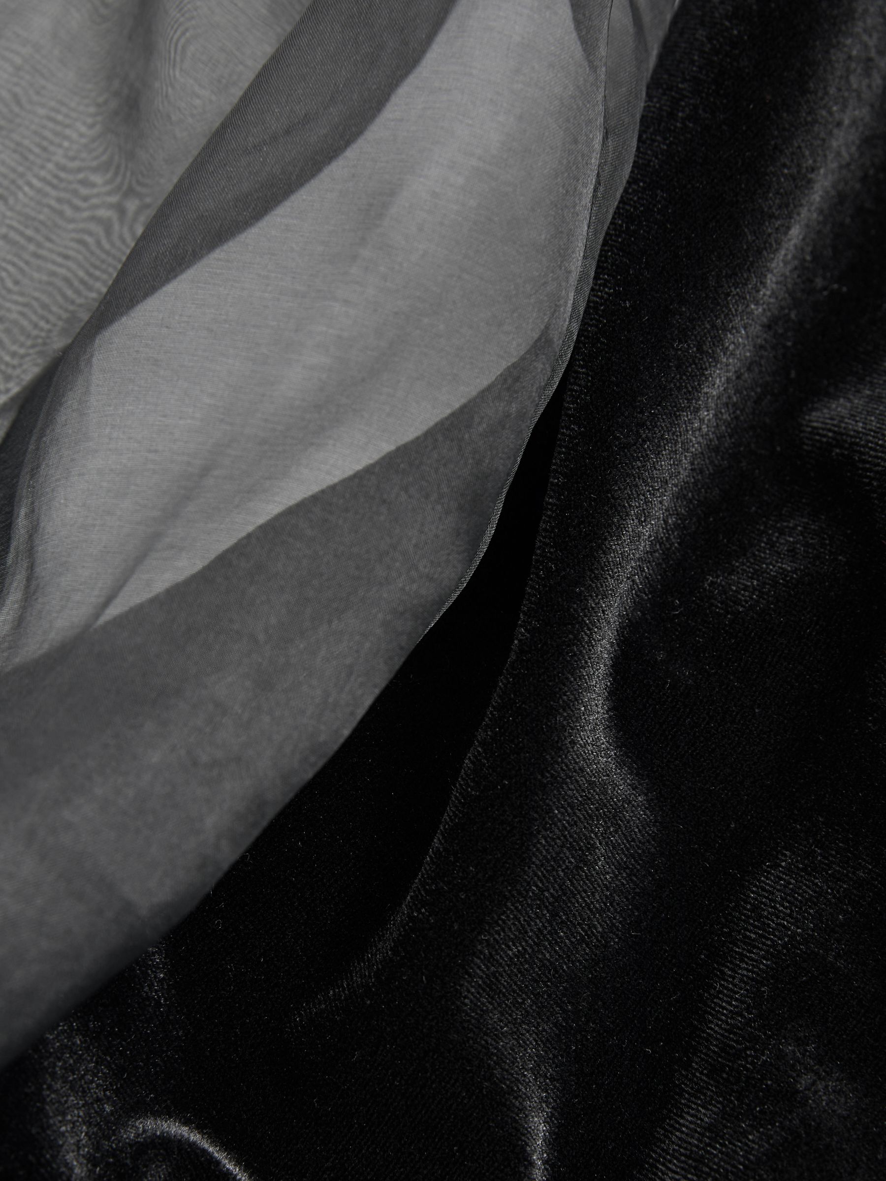 Code Silk-Organza and Velvet Bodysuit in Black - Image 6 of 6