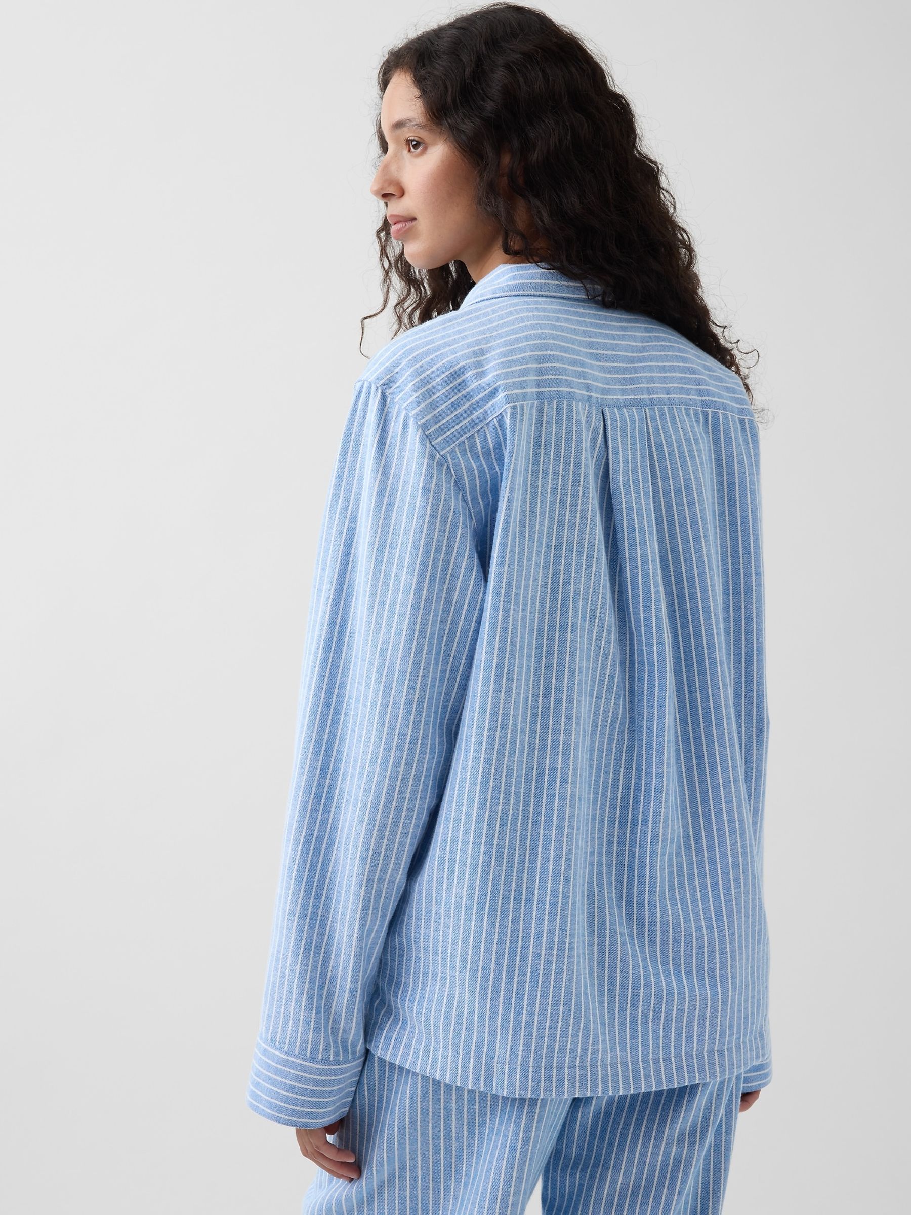 Blue Stripe Softest Flannel Pyjamas Shirt - Image 2 of 4