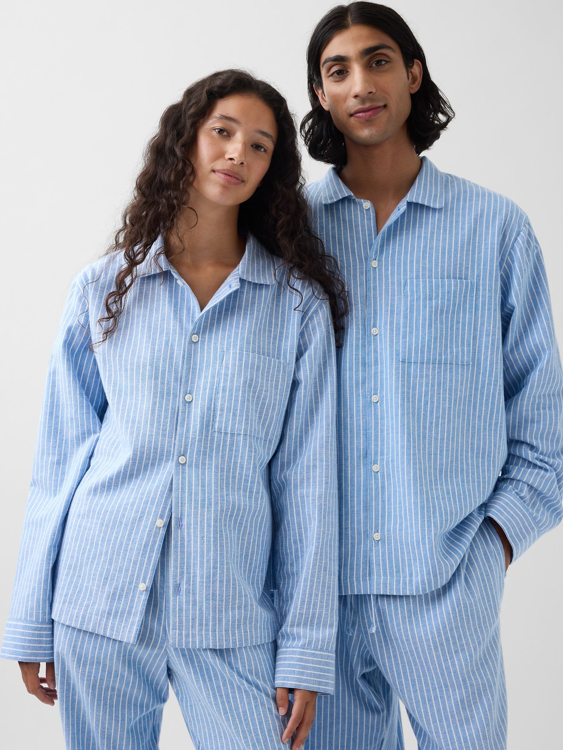 Blue Stripe Softest Flannel Pyjamas Shirt - Image 4 of 4 Blue Stripe Softest Flannel Pyjamas Shirt - Image 4 of 4