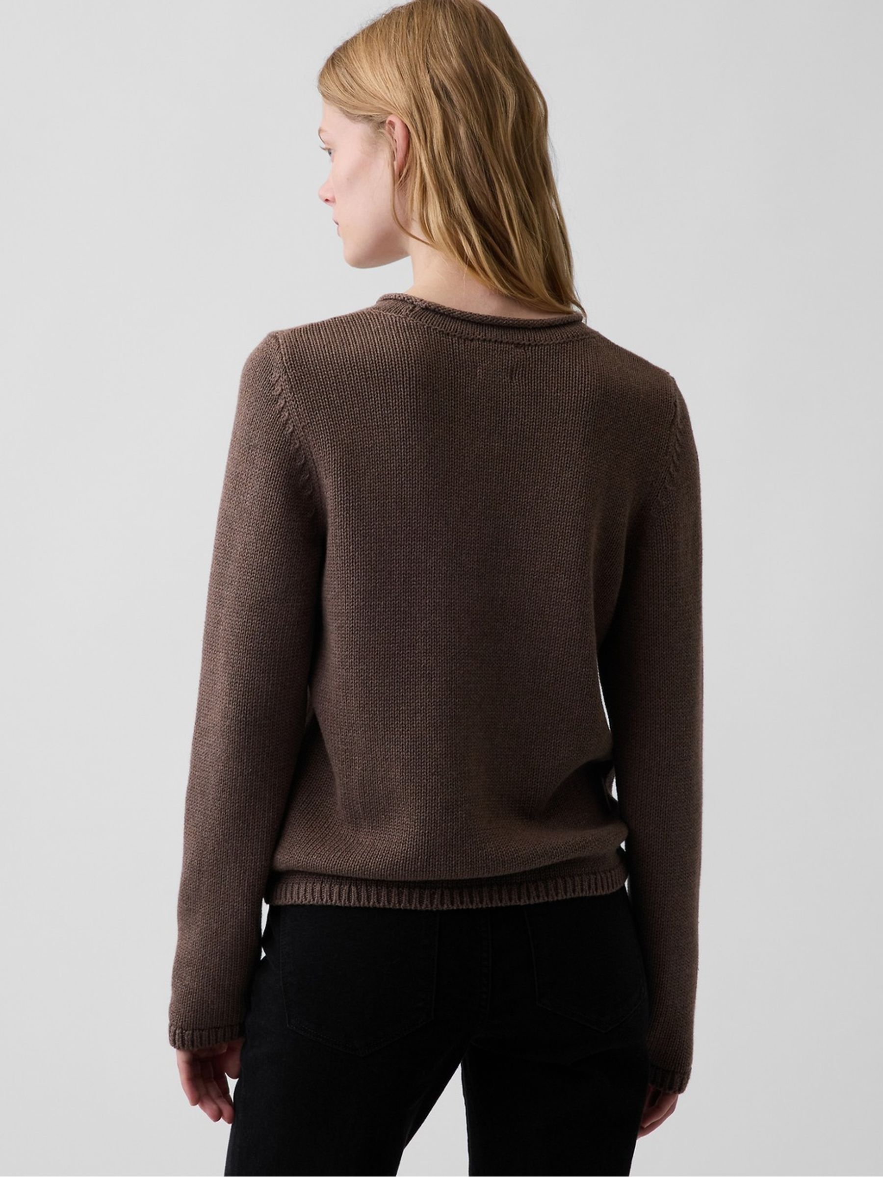 Brown Rolled Neck Jumper - Image 3 of 4