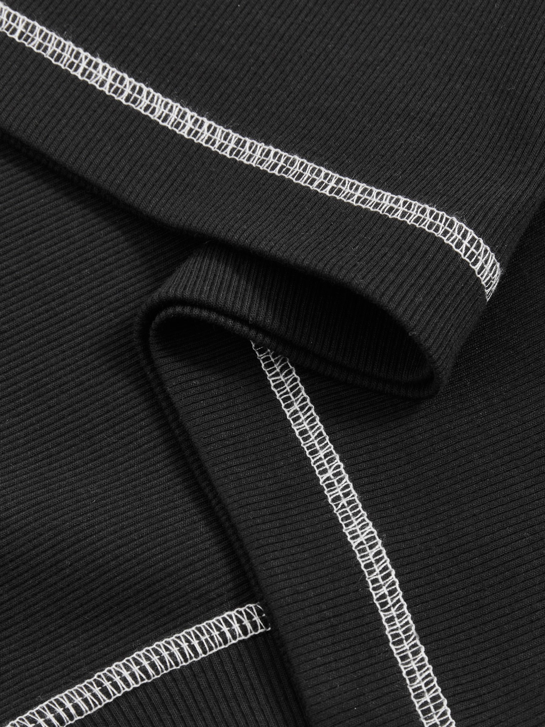Cotton With Stretch Contrast-Stitch Vest in Black/Ivory - Image 6 of 6