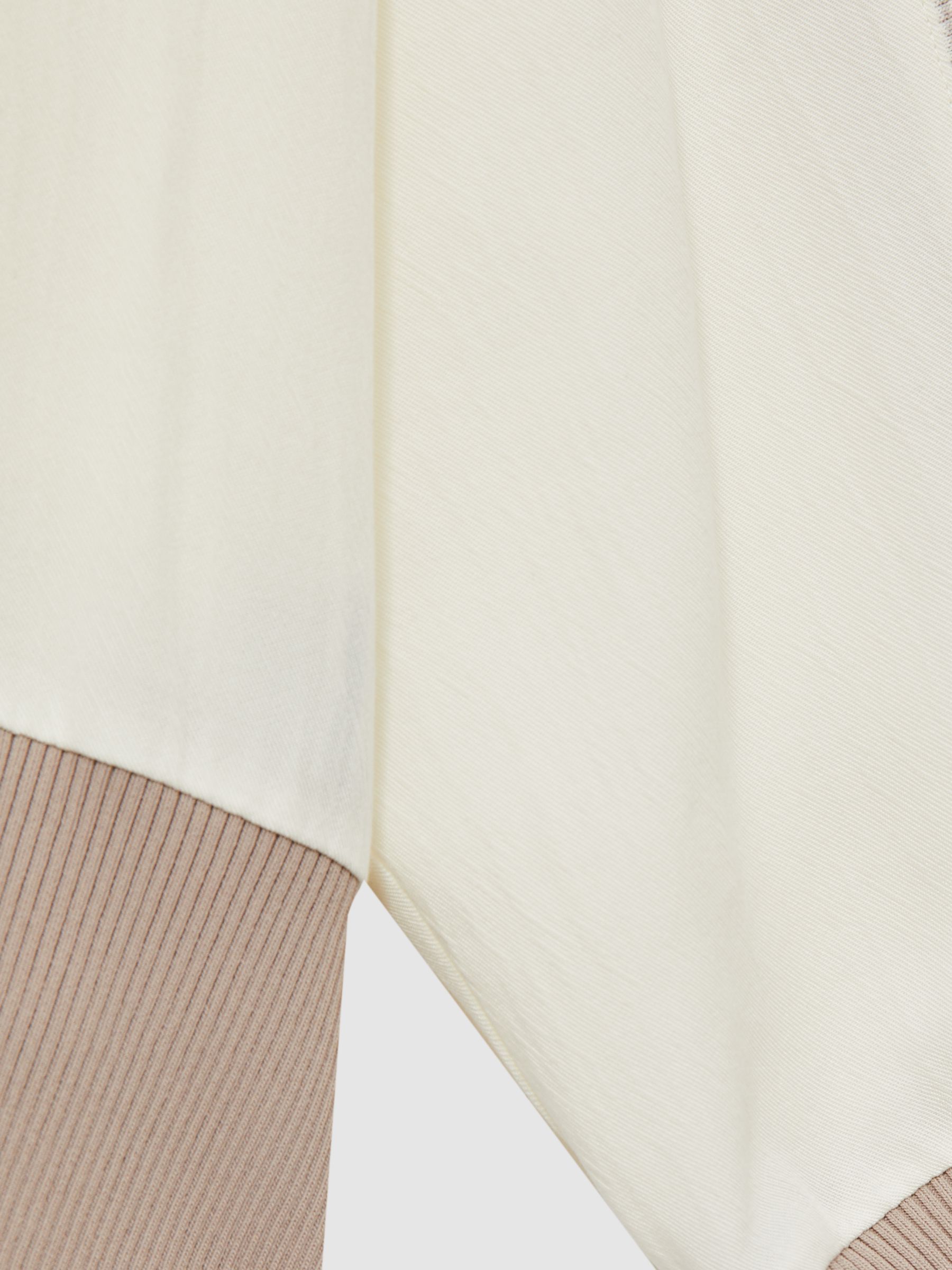 Lyocell Woven Contrast-Trim Top in Neutral - Image 6 of 6