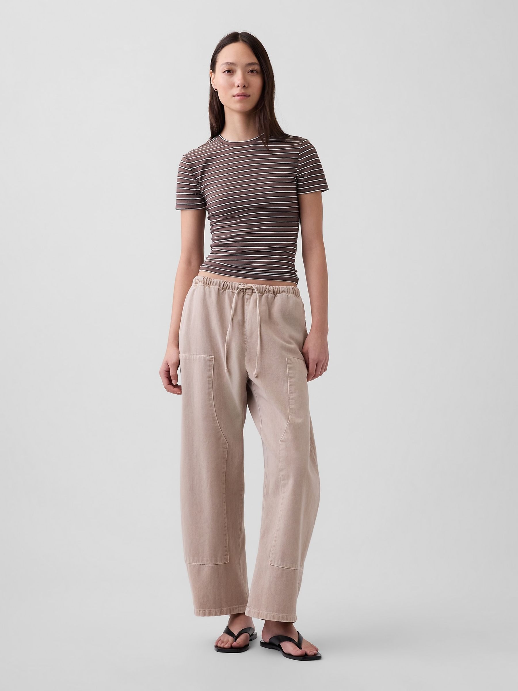 Brown Stripe CloseKnit Jersey Short Sleeve T-Shirt - Image 3 of 4