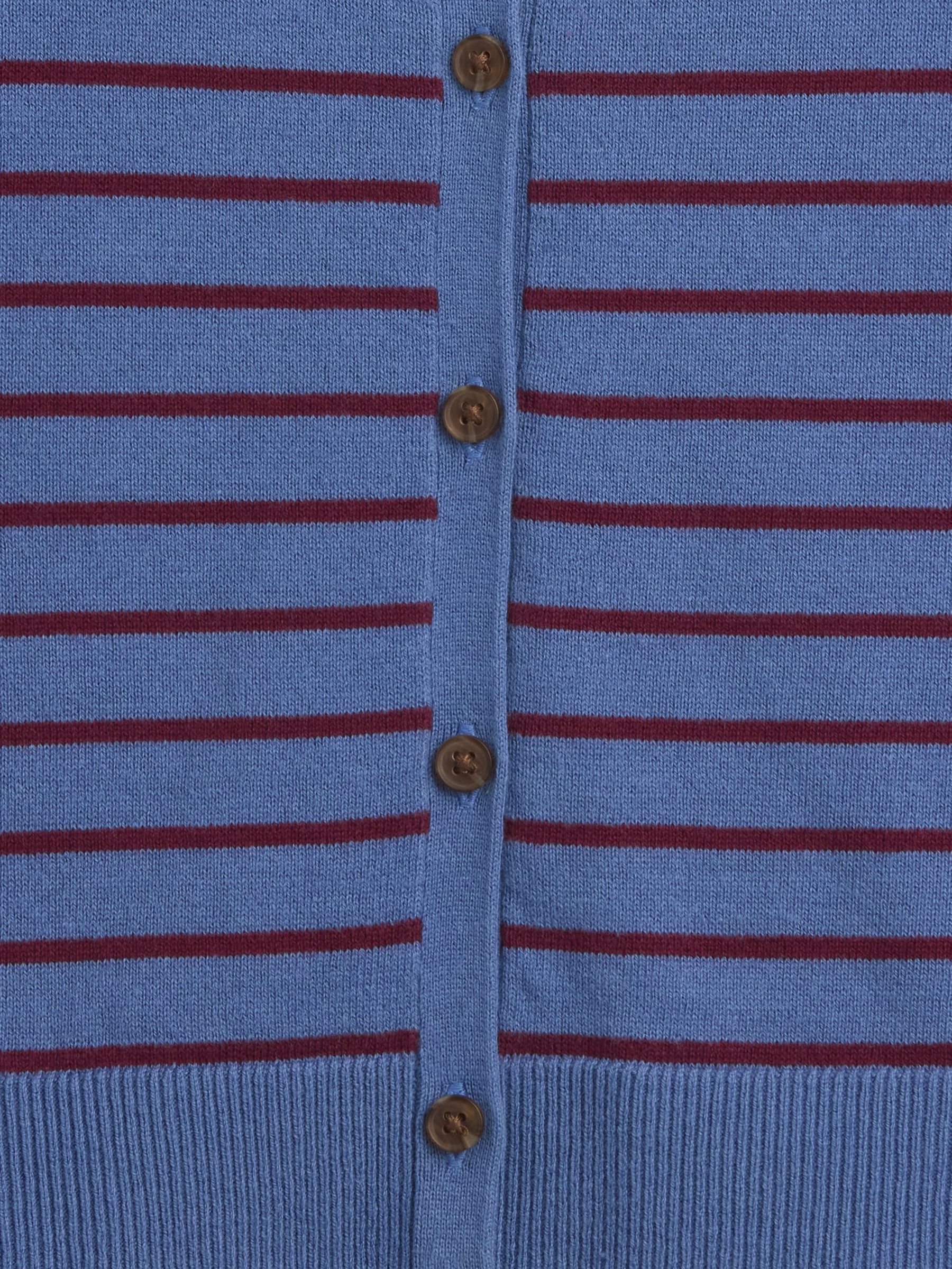 Blue/Burgundy Stripe Crew Neck Cardigan - Image 5 of 5