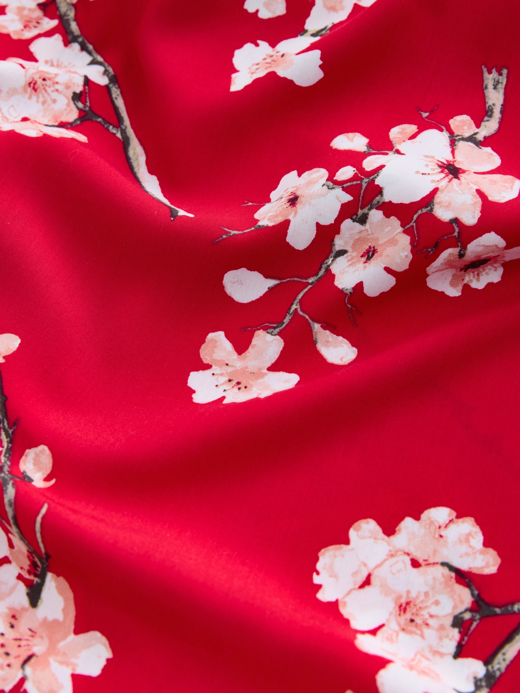 Red Japanese Cherry Blossom Lightweight Robe - Image 6 of 7