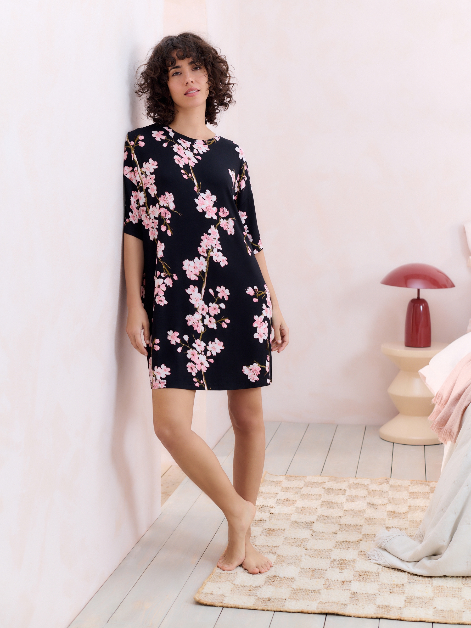 Black Japanese Cherry Blossom Night T-Shirt - Image 2 of 7