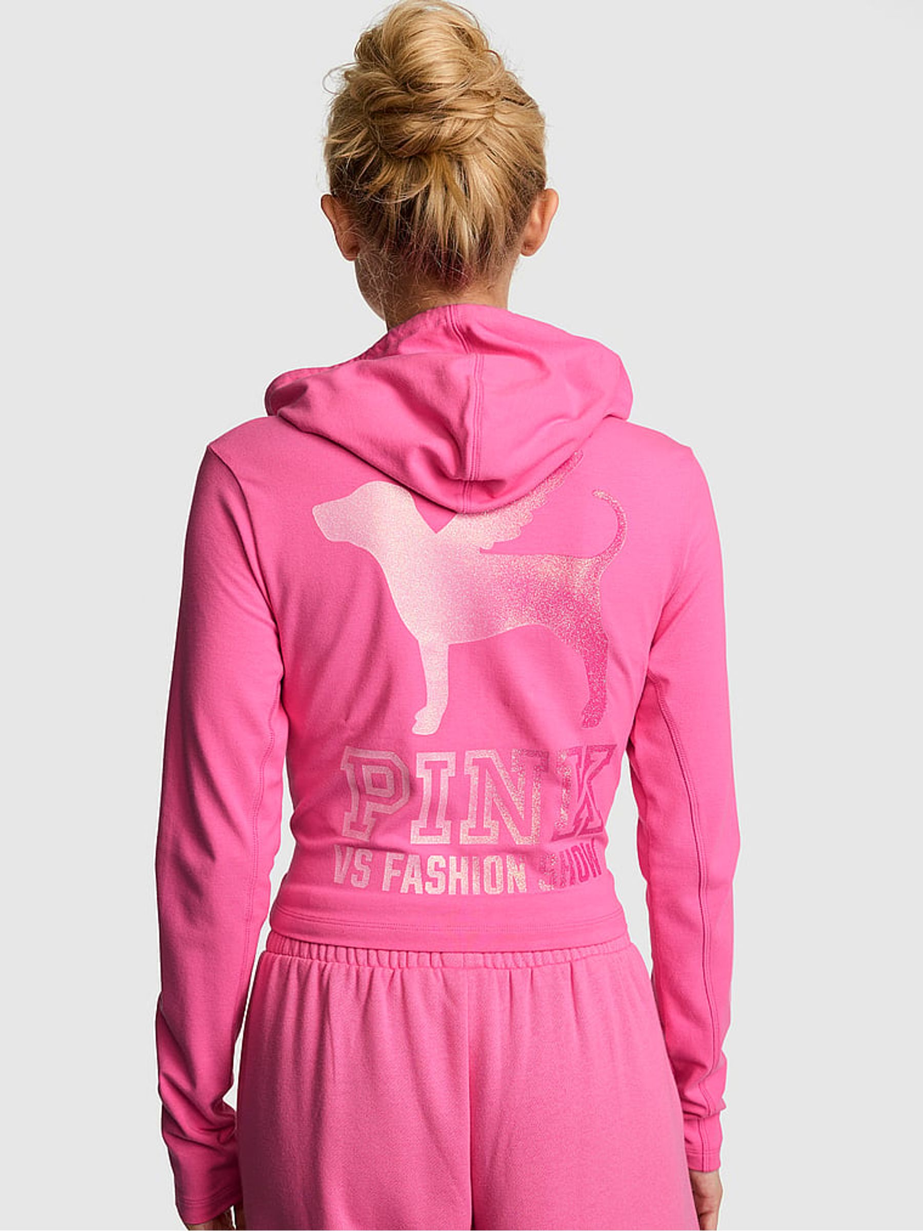 Hollywood Pink Backstage Cotton Full Zip Hoodie - Image 2 of 3