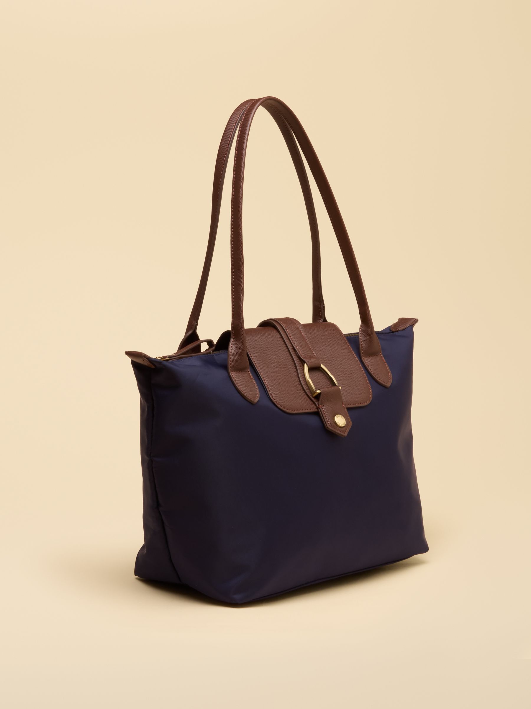 Edie Navy Zip Top Shopper Bag - Image 5 of 8