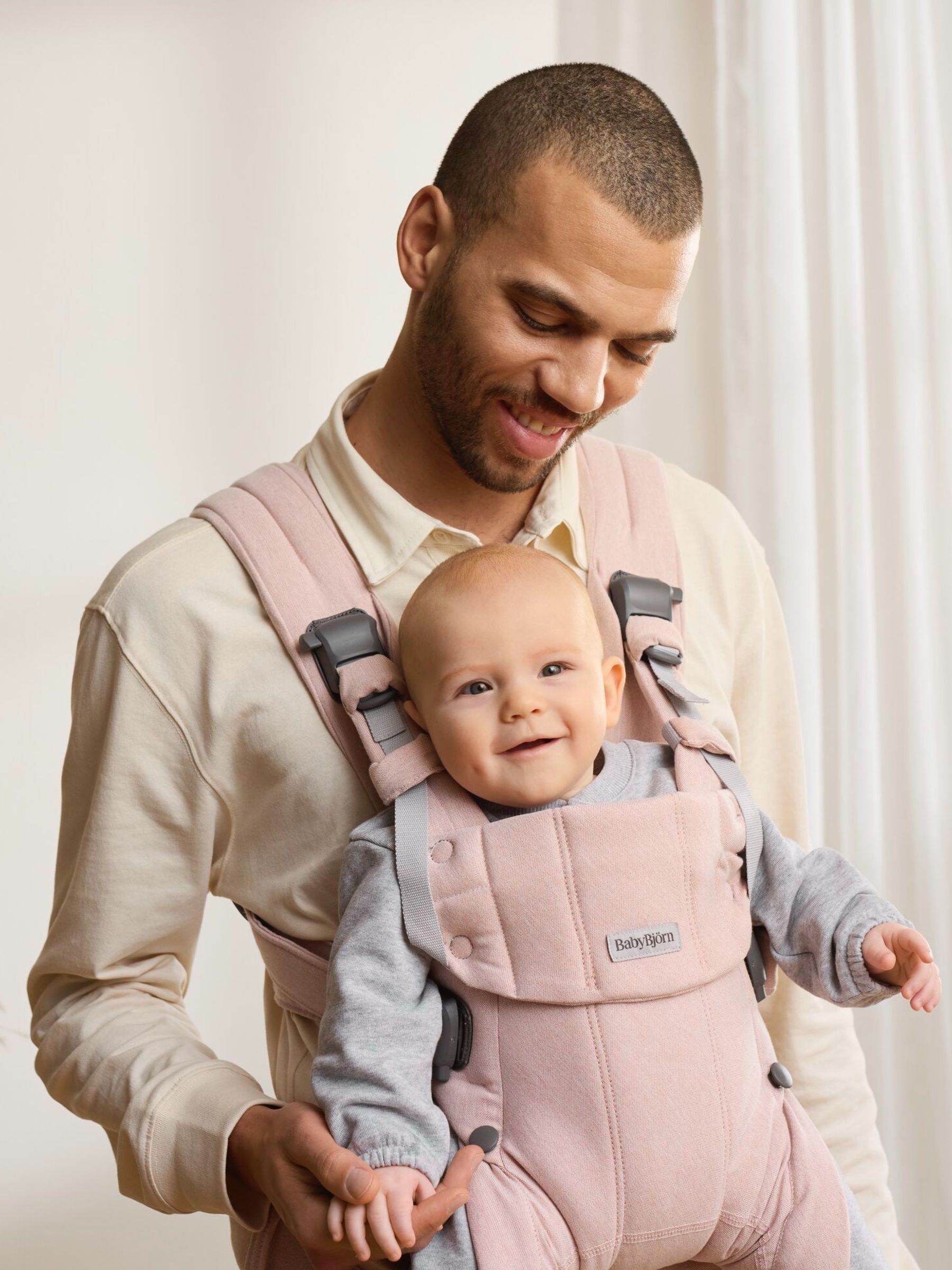 BabyBjörn Light Pink Baby Carrier Harmony Woven Mélangé - Image 3 of 6