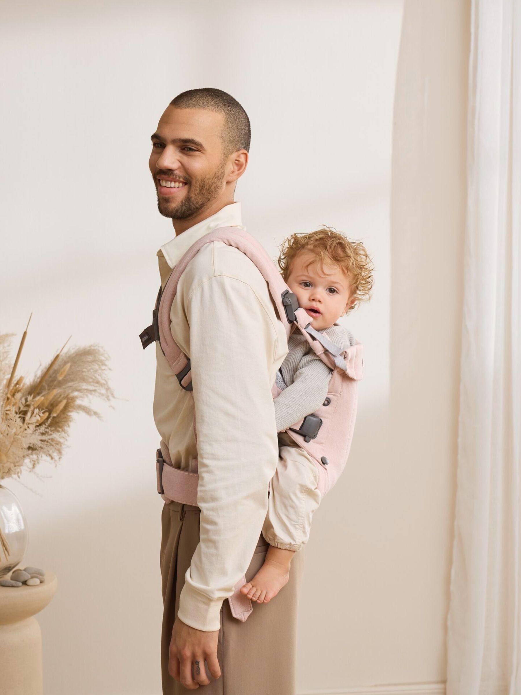 BabyBjörn Light Pink Baby Carrier Harmony Woven Mélangé - Image 4 of 6