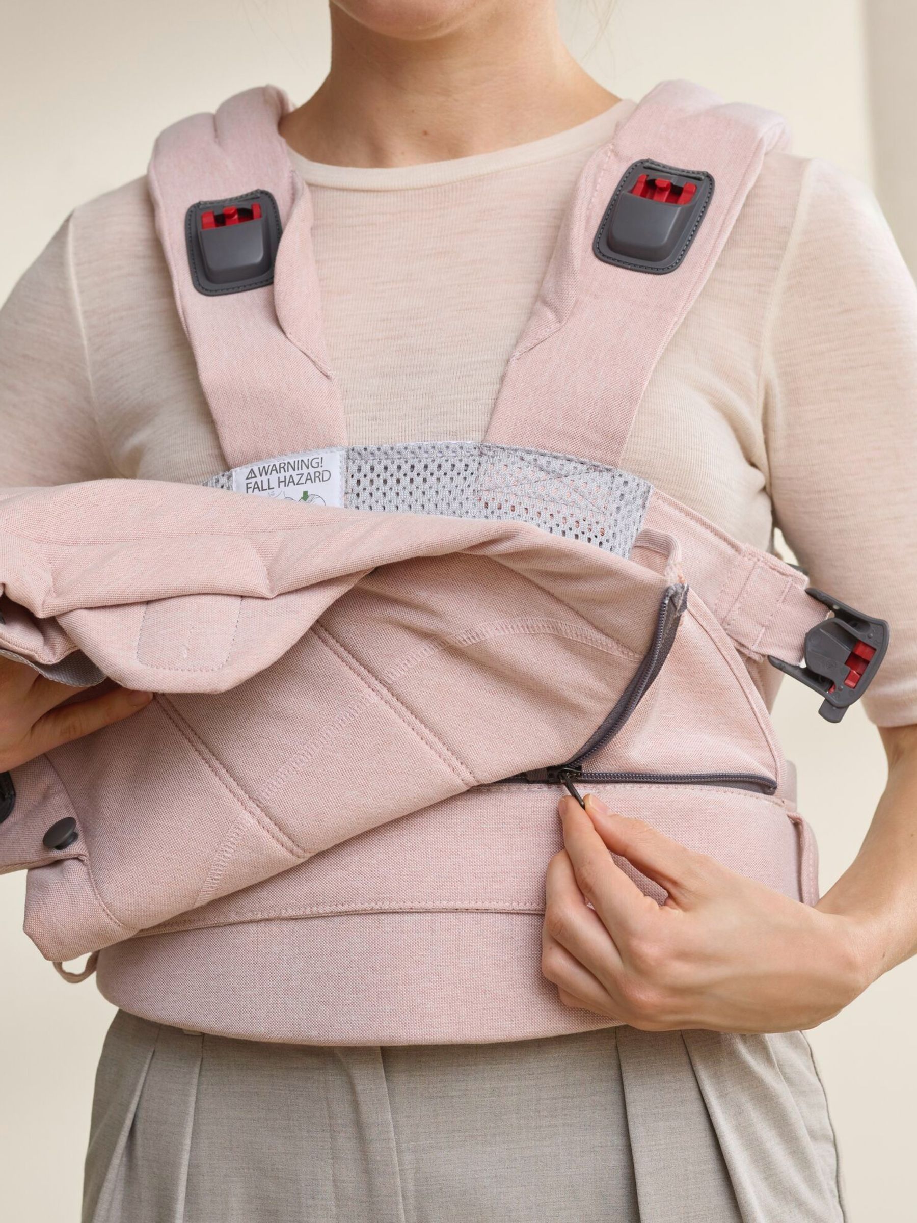 BabyBjörn Light Pink Baby Carrier Harmony Woven Mélangé - Image 6 of 6