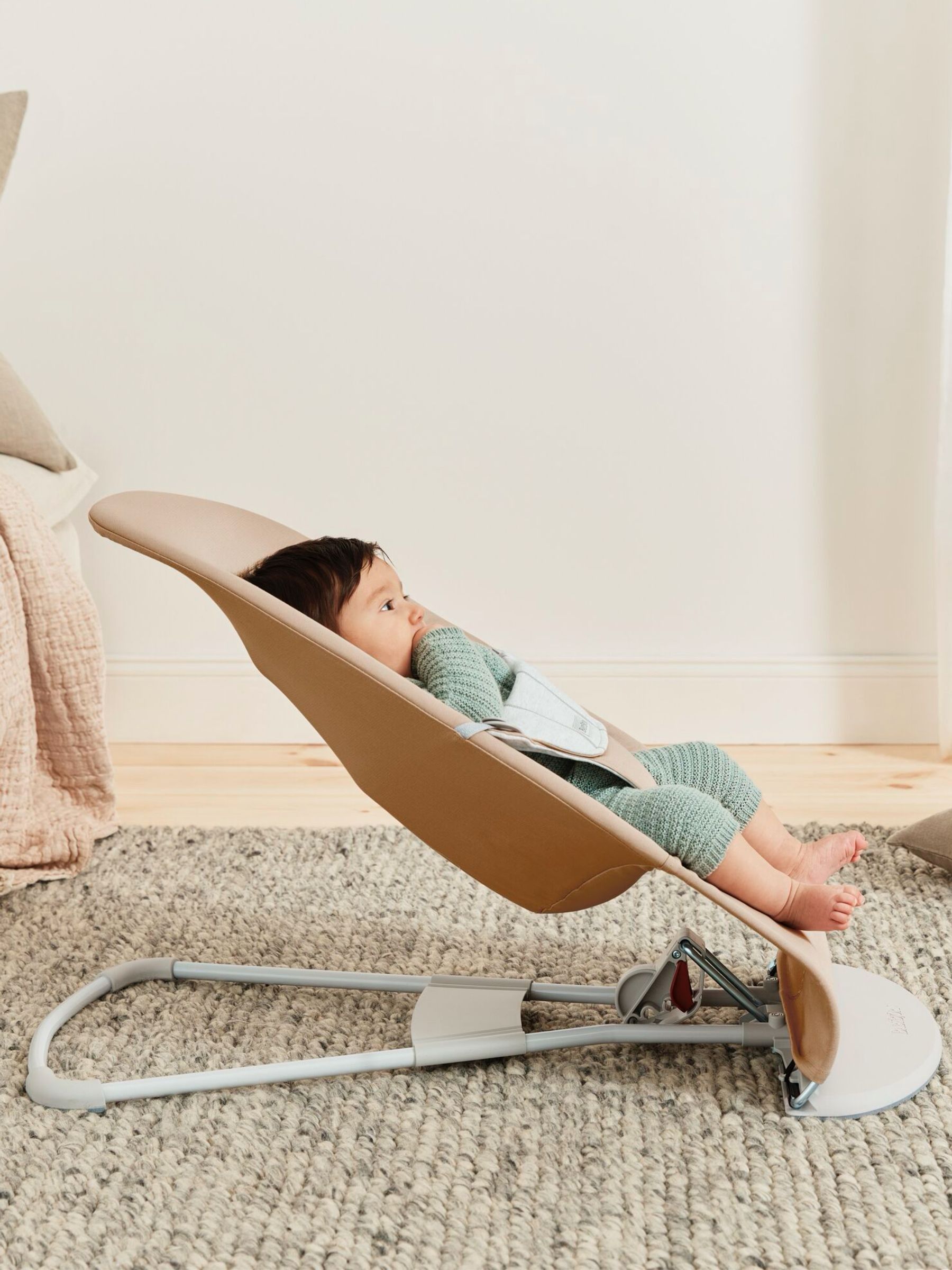 BabyBjörn Beige Grey Baby Bouncer Balance Soft Woven/Jersey - Image 2 of 6