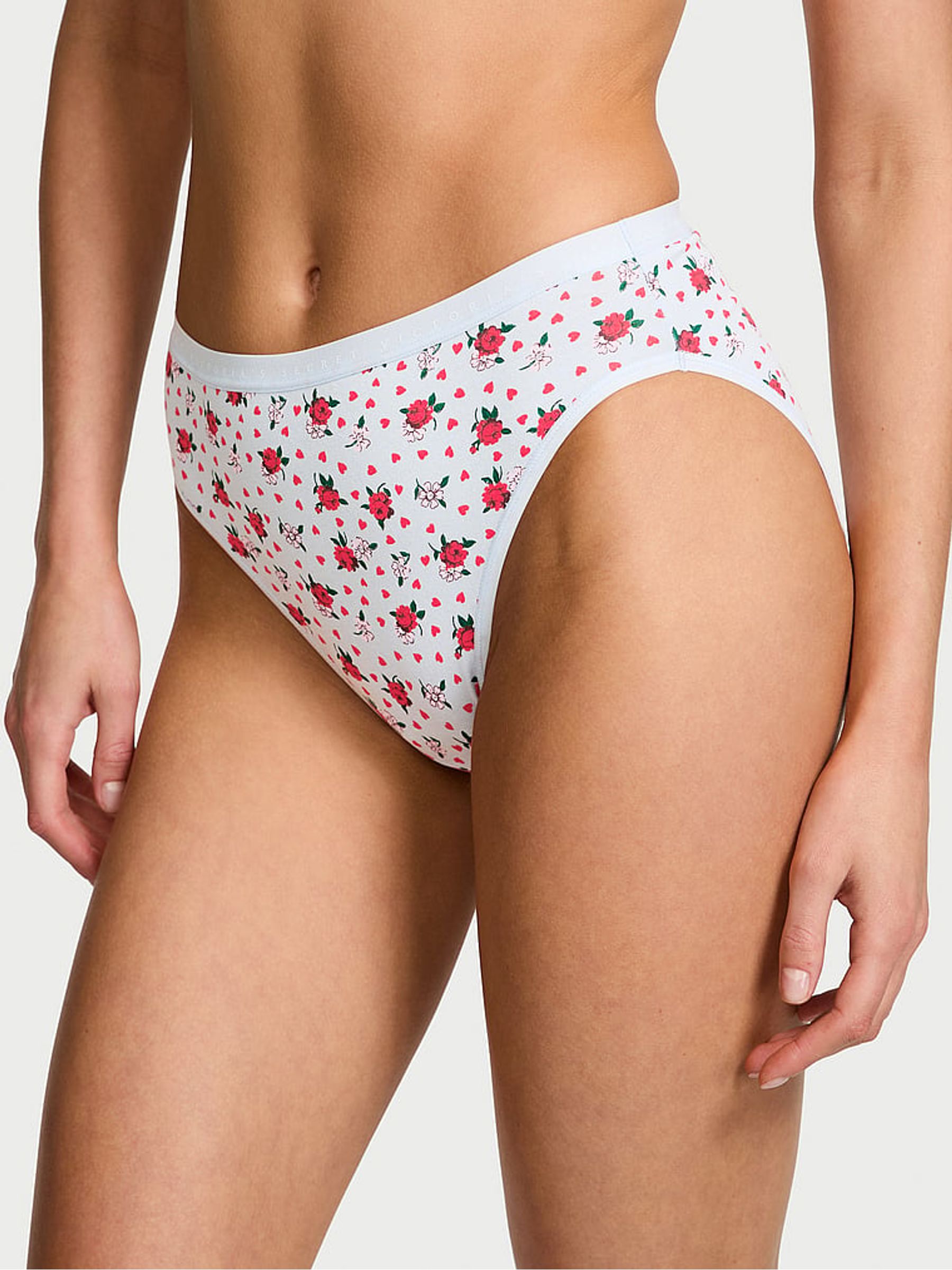 Blue Floral Heart Brief Knickers - Image 1 of 3