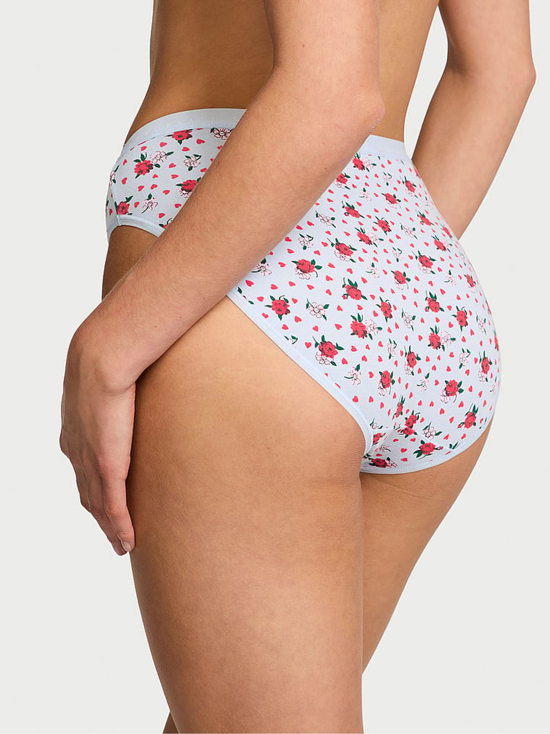 Blue Floral Heart Brief Knickers - Image 2 of 3