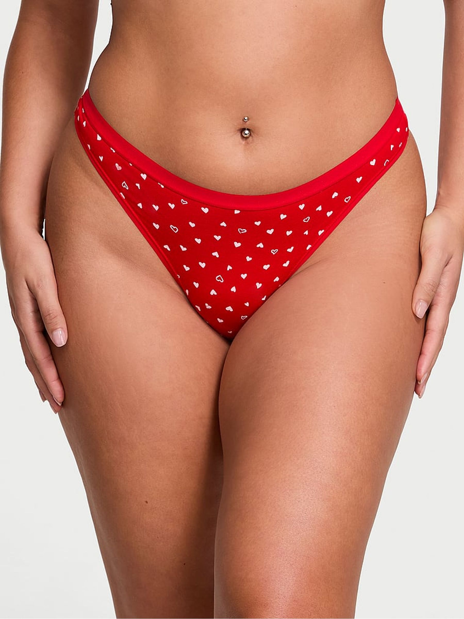 Lipstick Red Mini Hearts Thong Knickers - Image 1 of 3