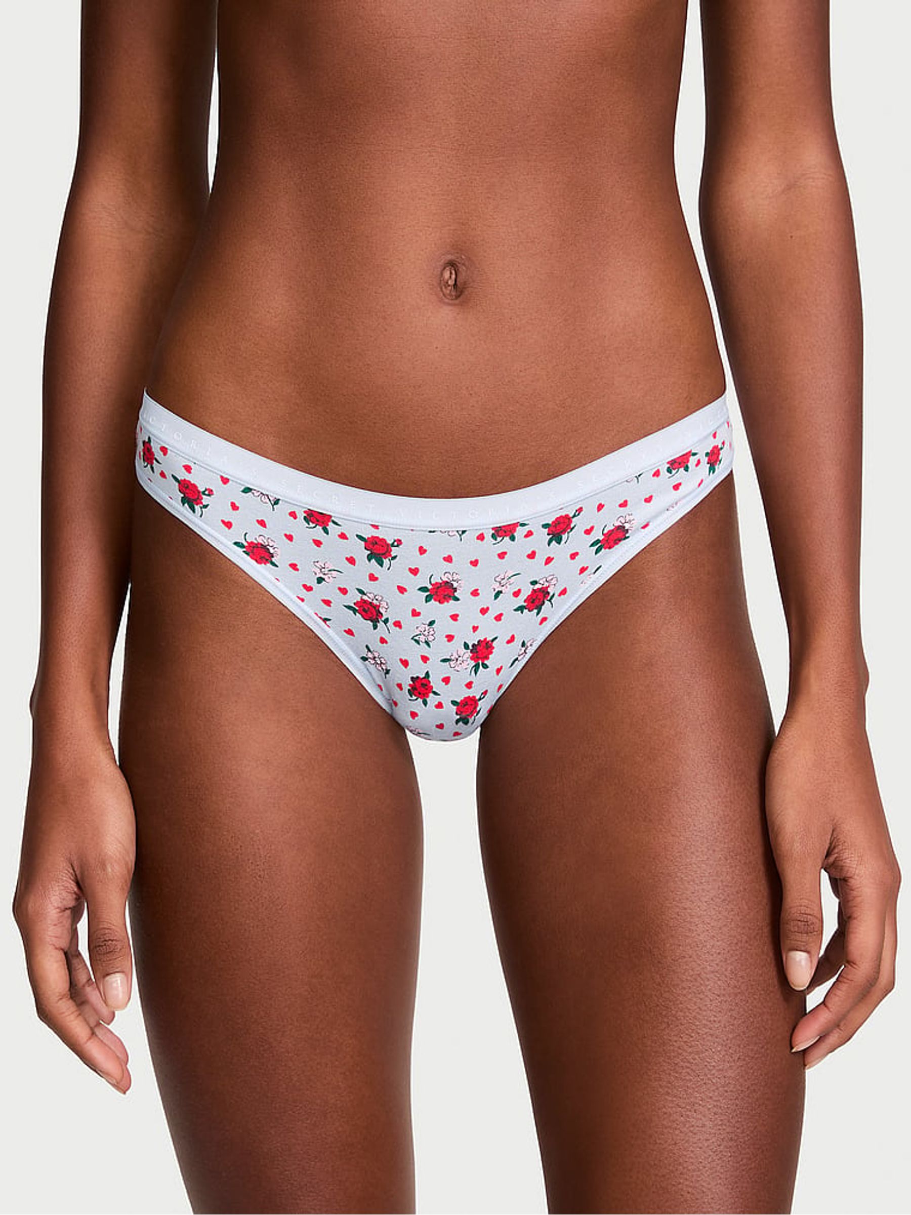 Blue Floral Heart Bikini Knickers - Image 1 of 3