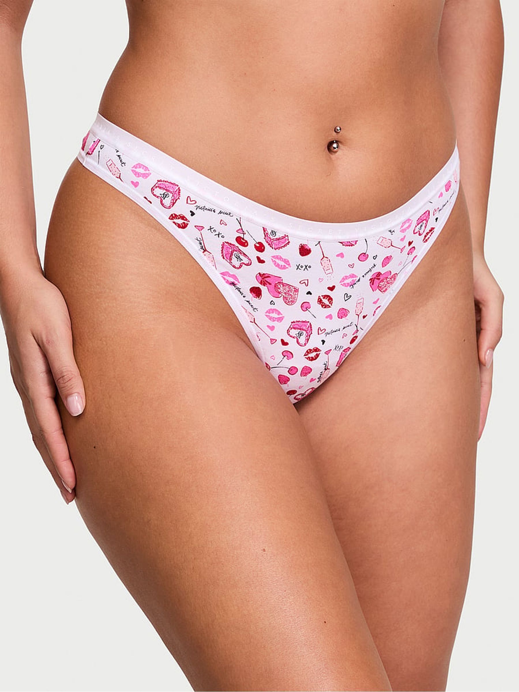 White Valentines Thong Knickers - Image 1 of 3