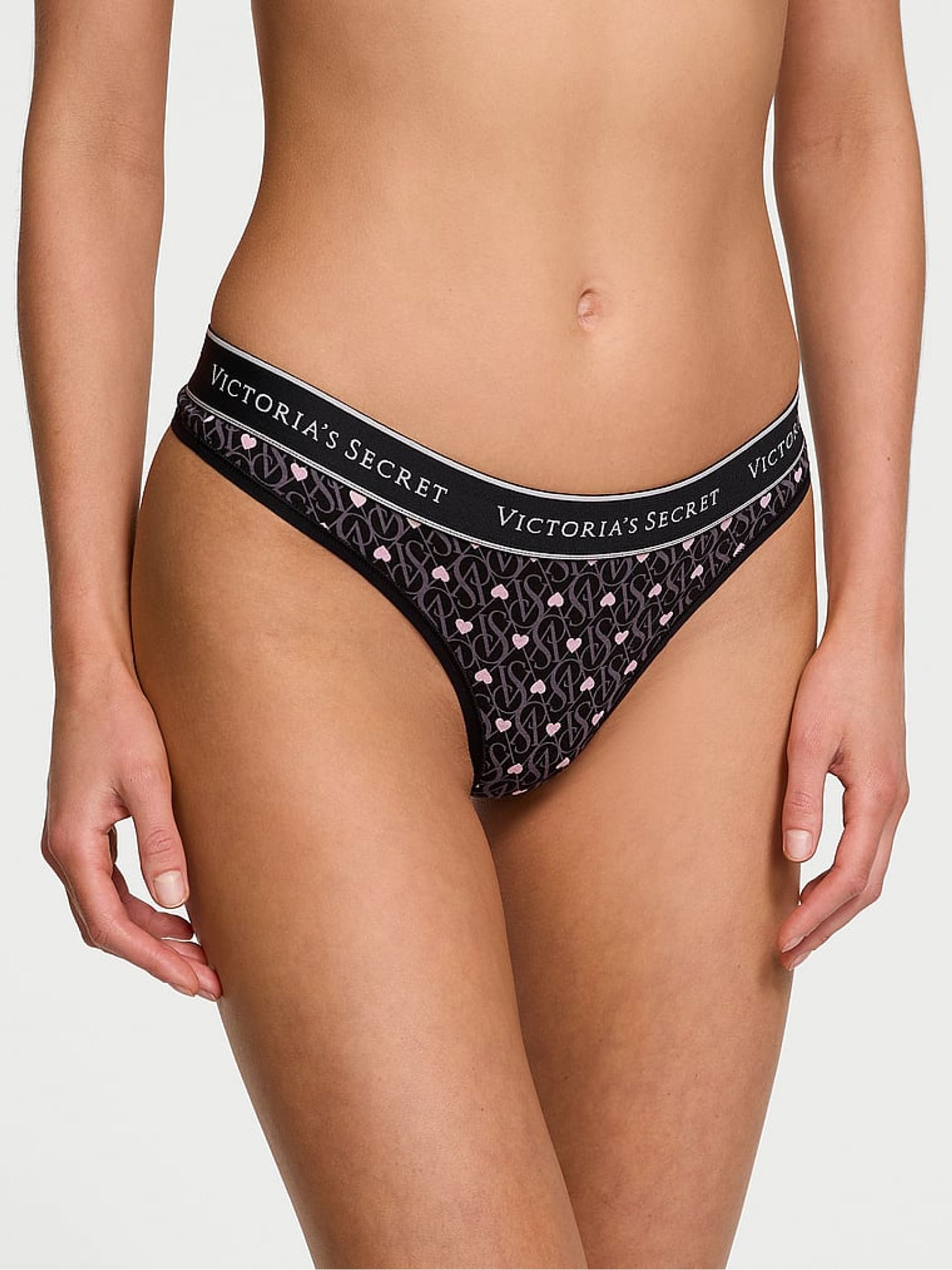 Black Hearts Thong Knickers - Image 1 of 3