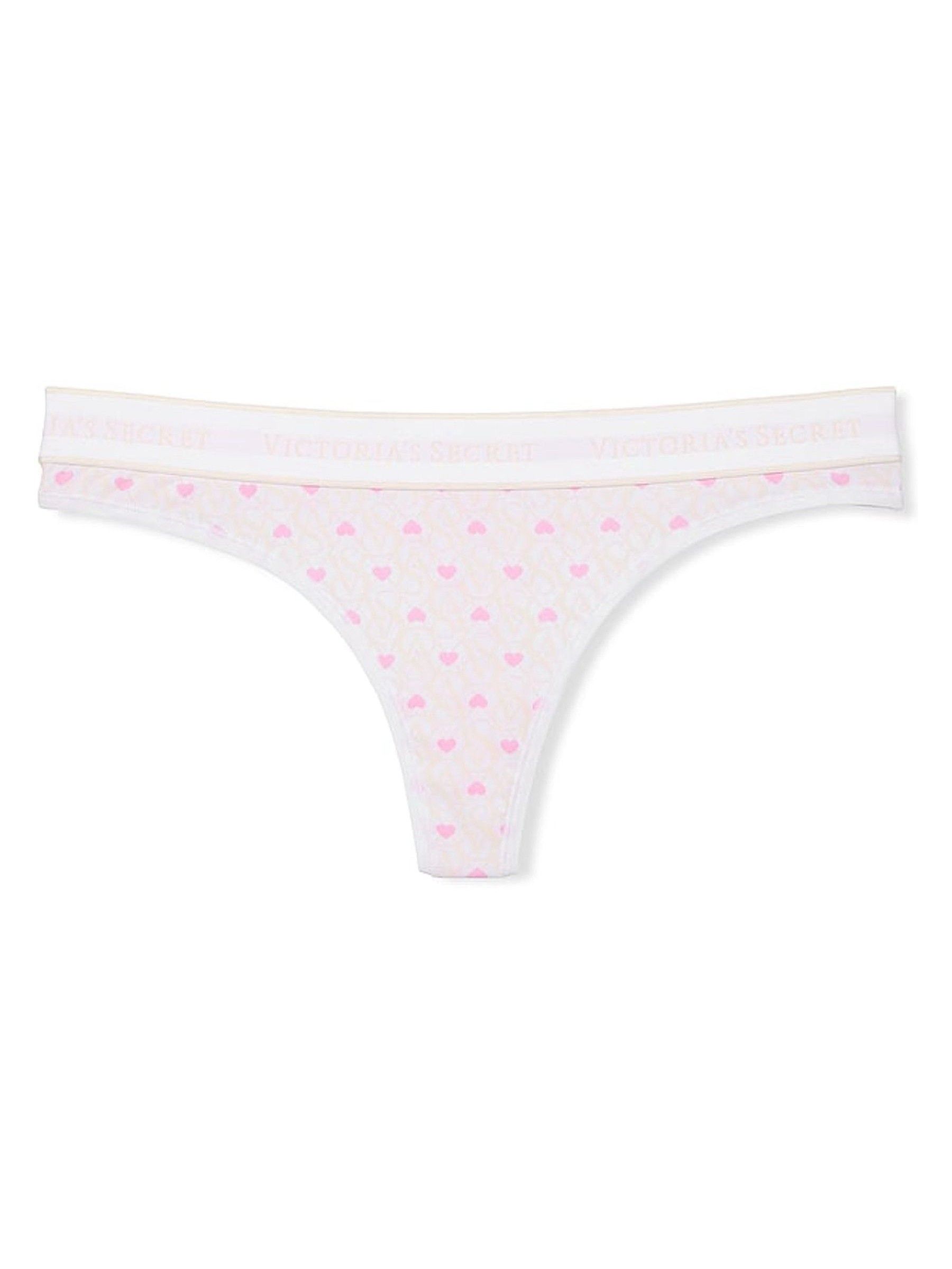 White & Pink Hearts Thong Knickers - Image 3 of 3