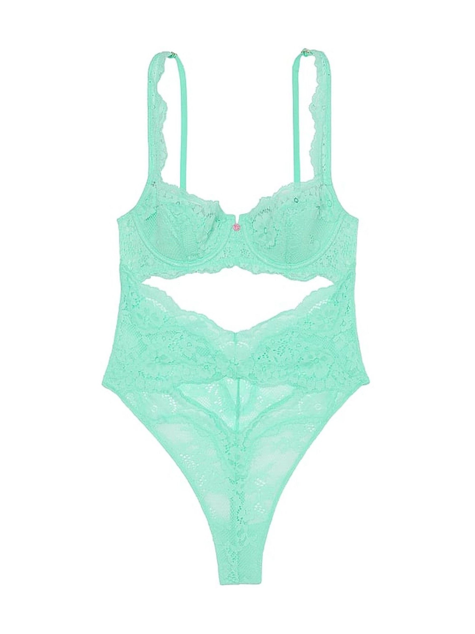 Waterfall Green Lace Bodysuit - Image 3 of 3