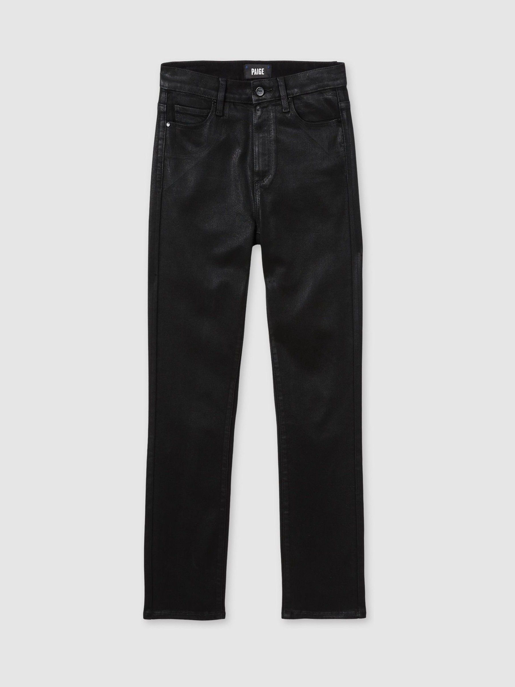 Paige Coated Straight-Leg Jeans in Black - Image 2 of 7