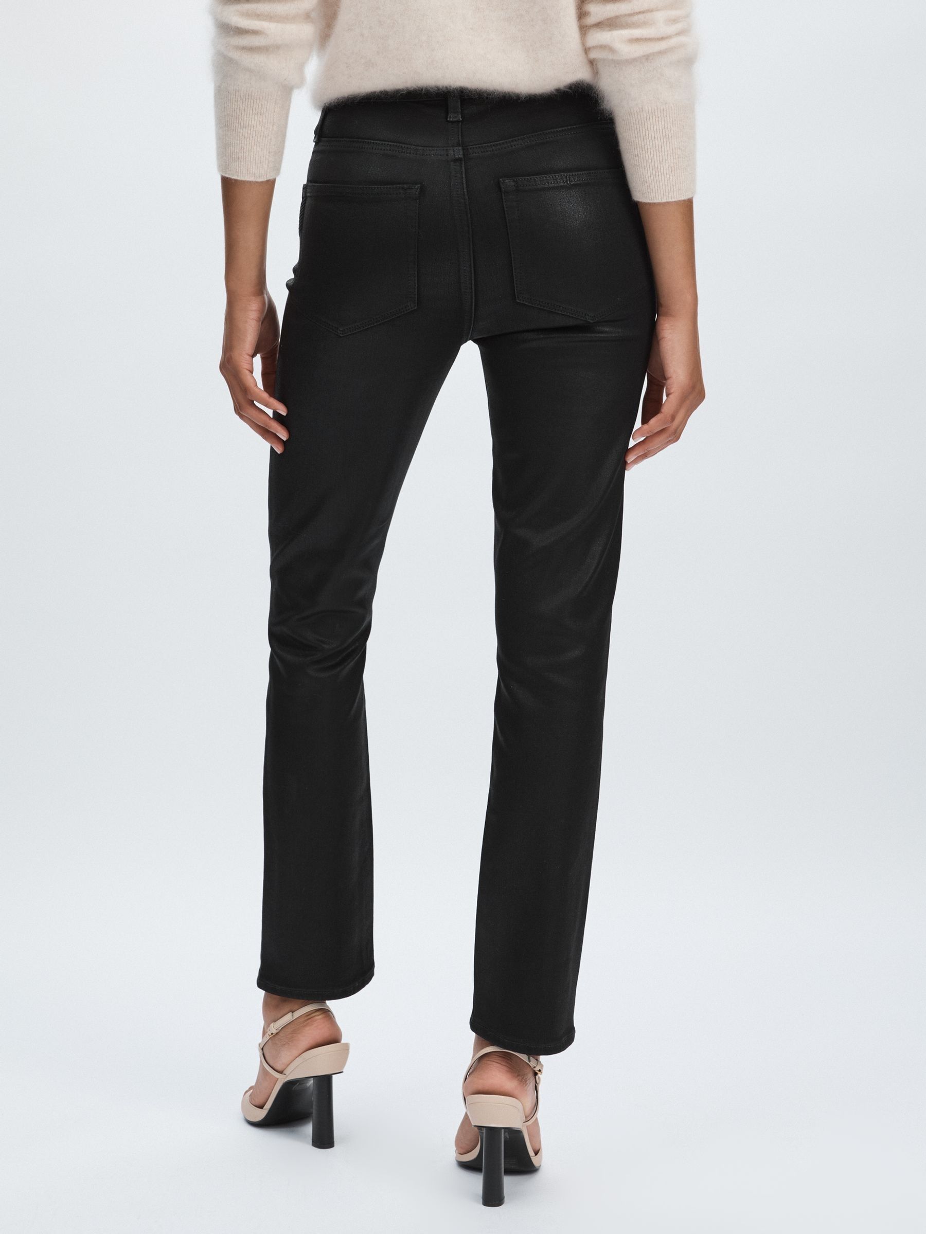 Coated Straight-Leg Jeans in Black - image 5