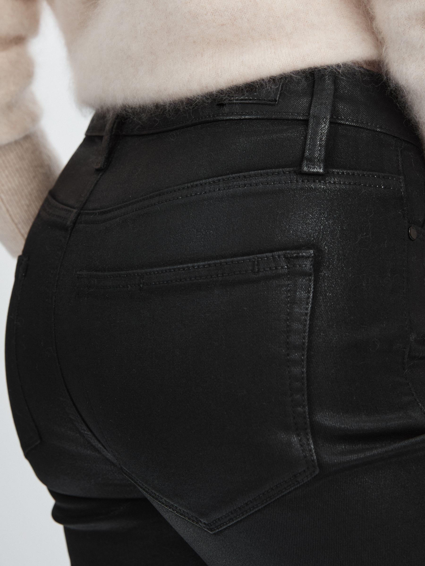 Paige Coated Straight-Leg Jeans in Black - Image 6 of 7