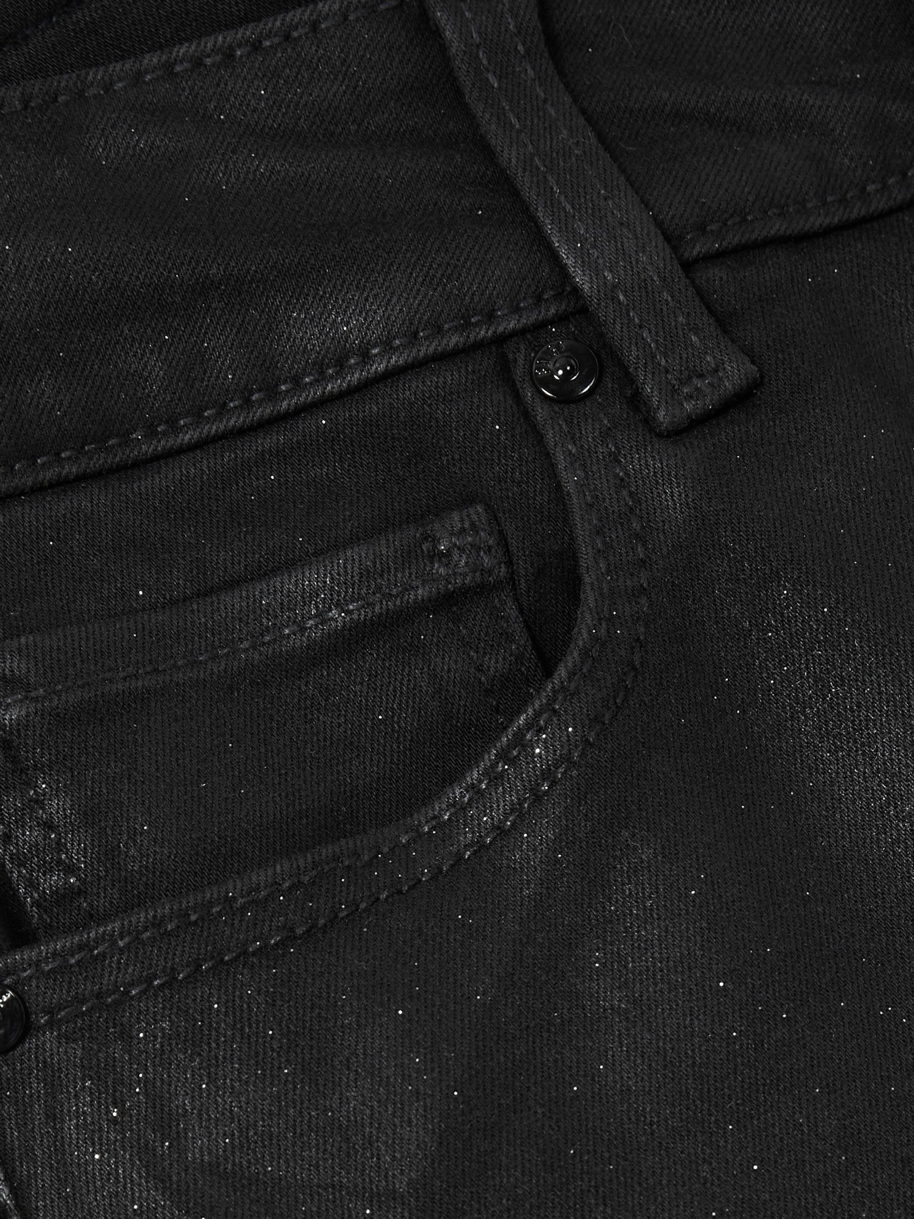 Paige Glitter Dégradé Straight Leg Jeans in Black/Silver - Image 6 of 6